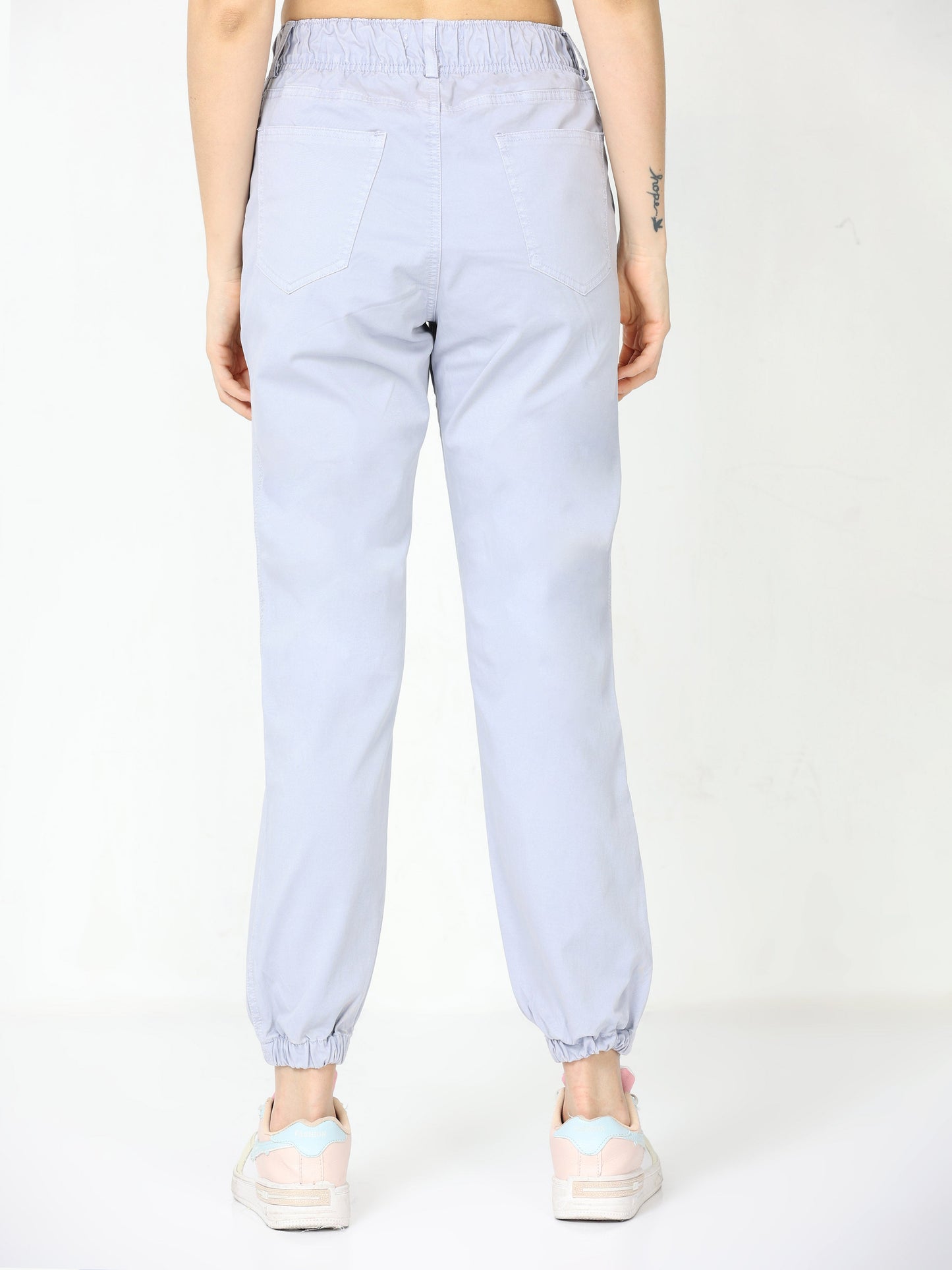 Women Vintage Blue Stone Jogger Pants