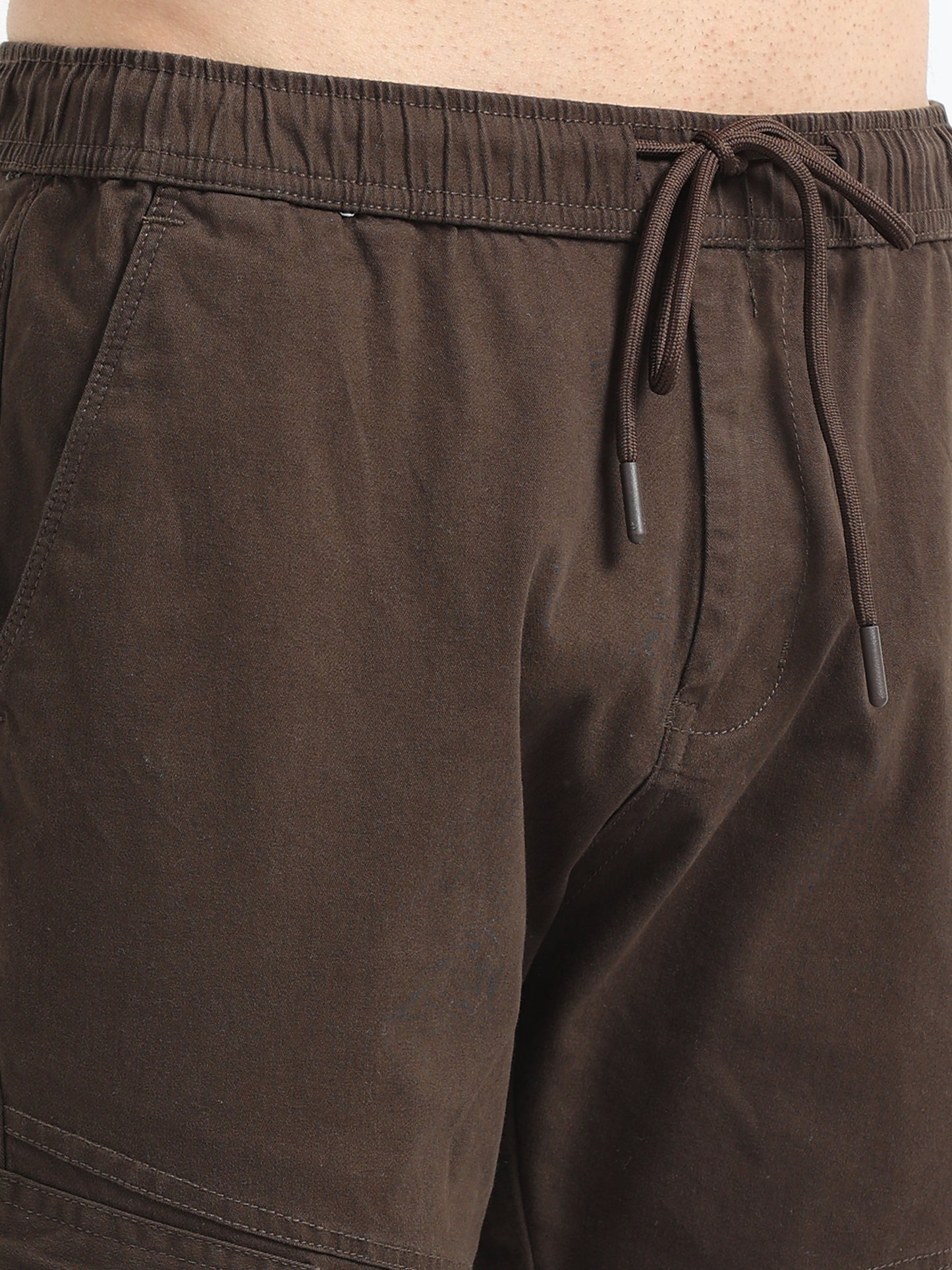 Men Zipper Cargo-Brown