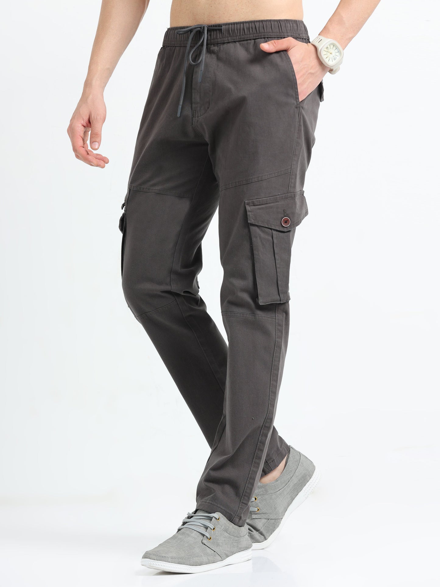 Men Zipper Cargo-Grey