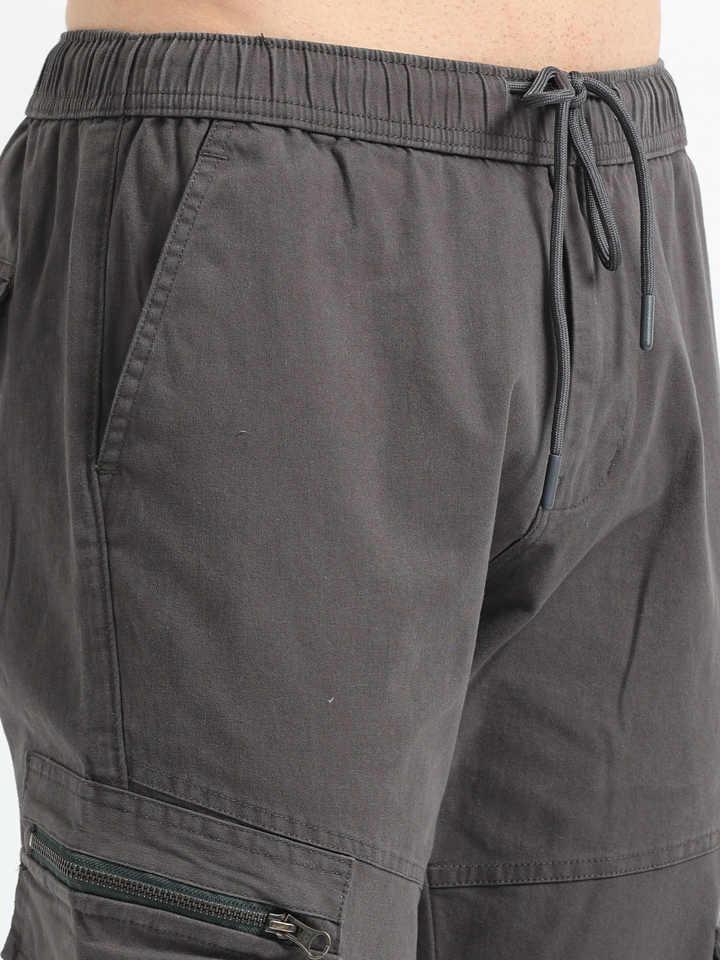 Men Zipper Cargo-Grey