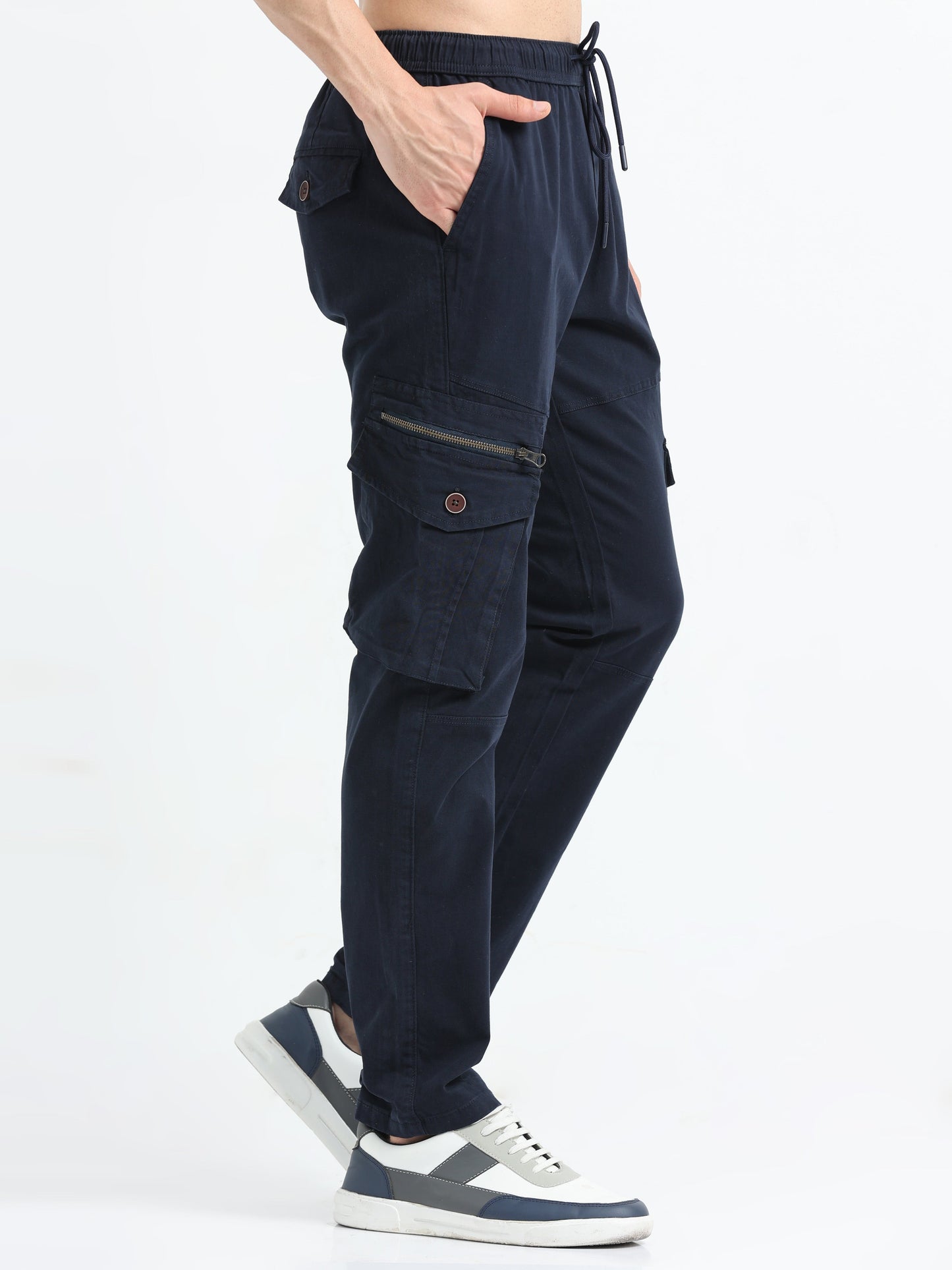 Men Zipper Cargo-Navy
