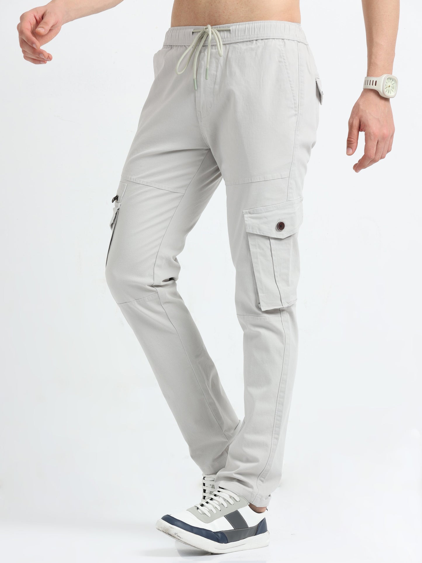 Men Zipper Cargo-Stone