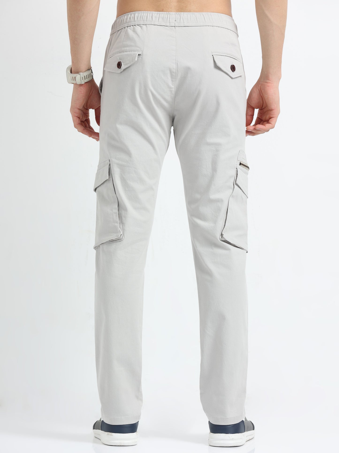 Men Zipper Cargo-Stone
