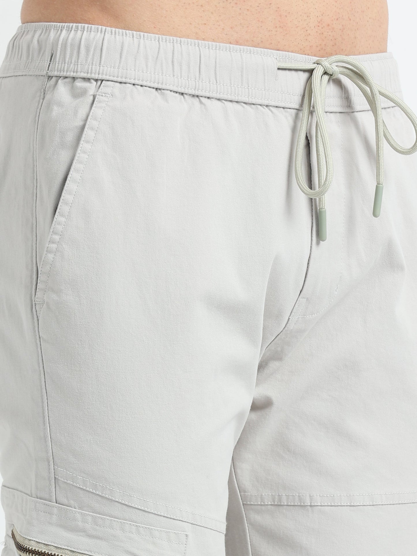 Men Zipper Cargo-Stone