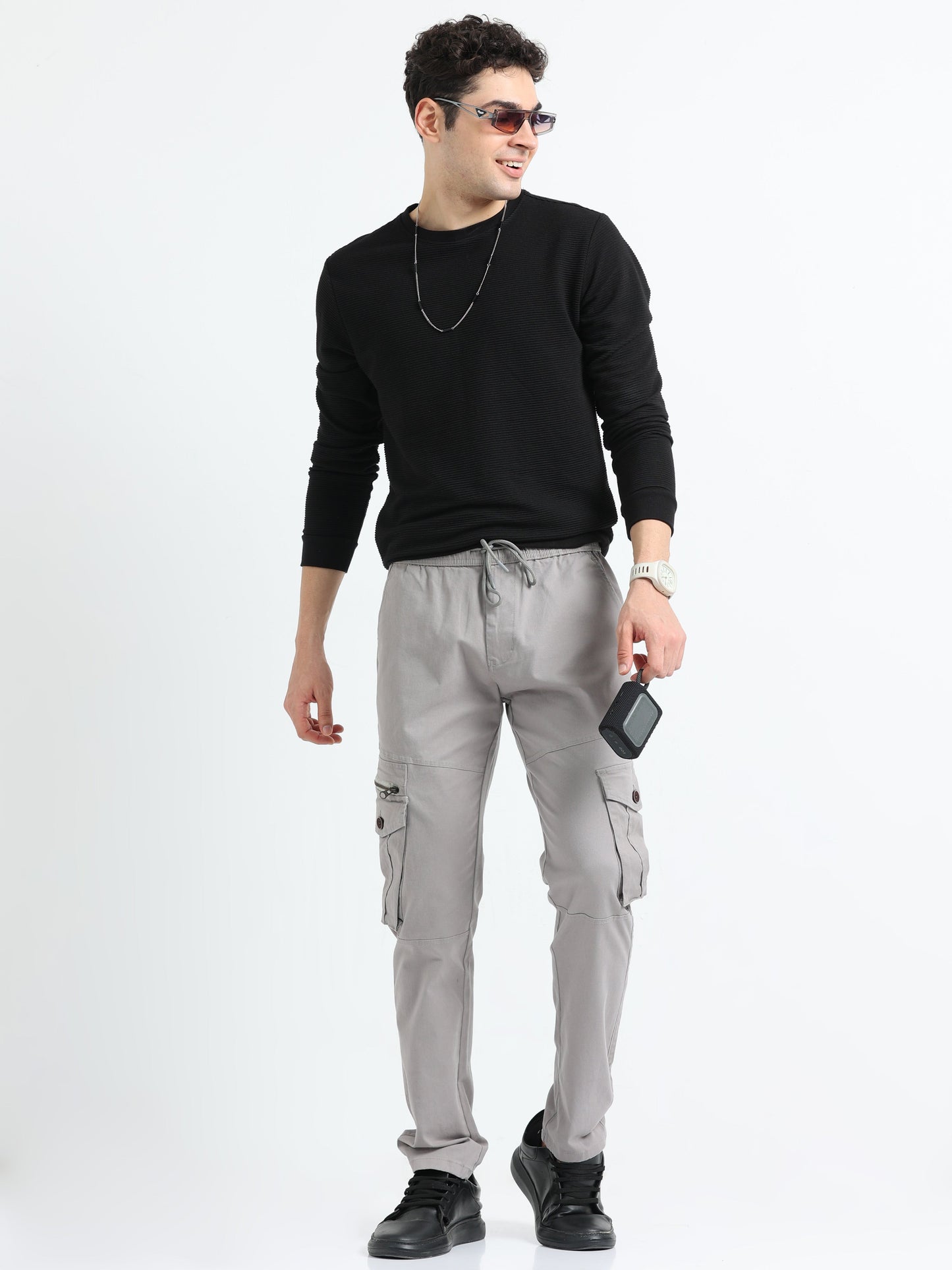 Men Zipper Cargo-Biscuit