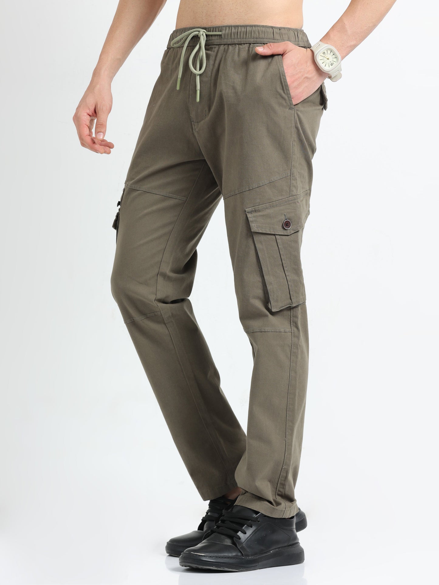 Men Zipper Cargo-Lt Olive