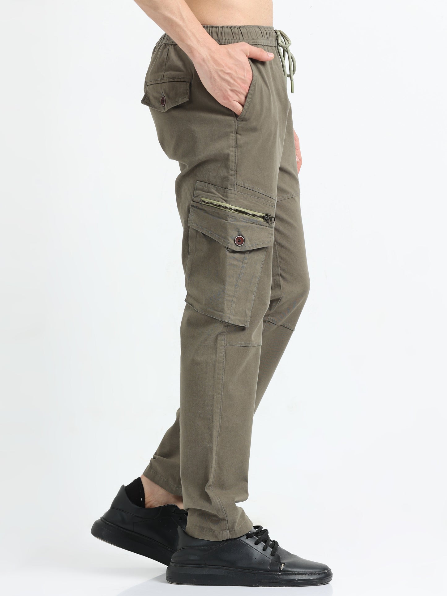 Men Zipper Cargo-Lt Olive