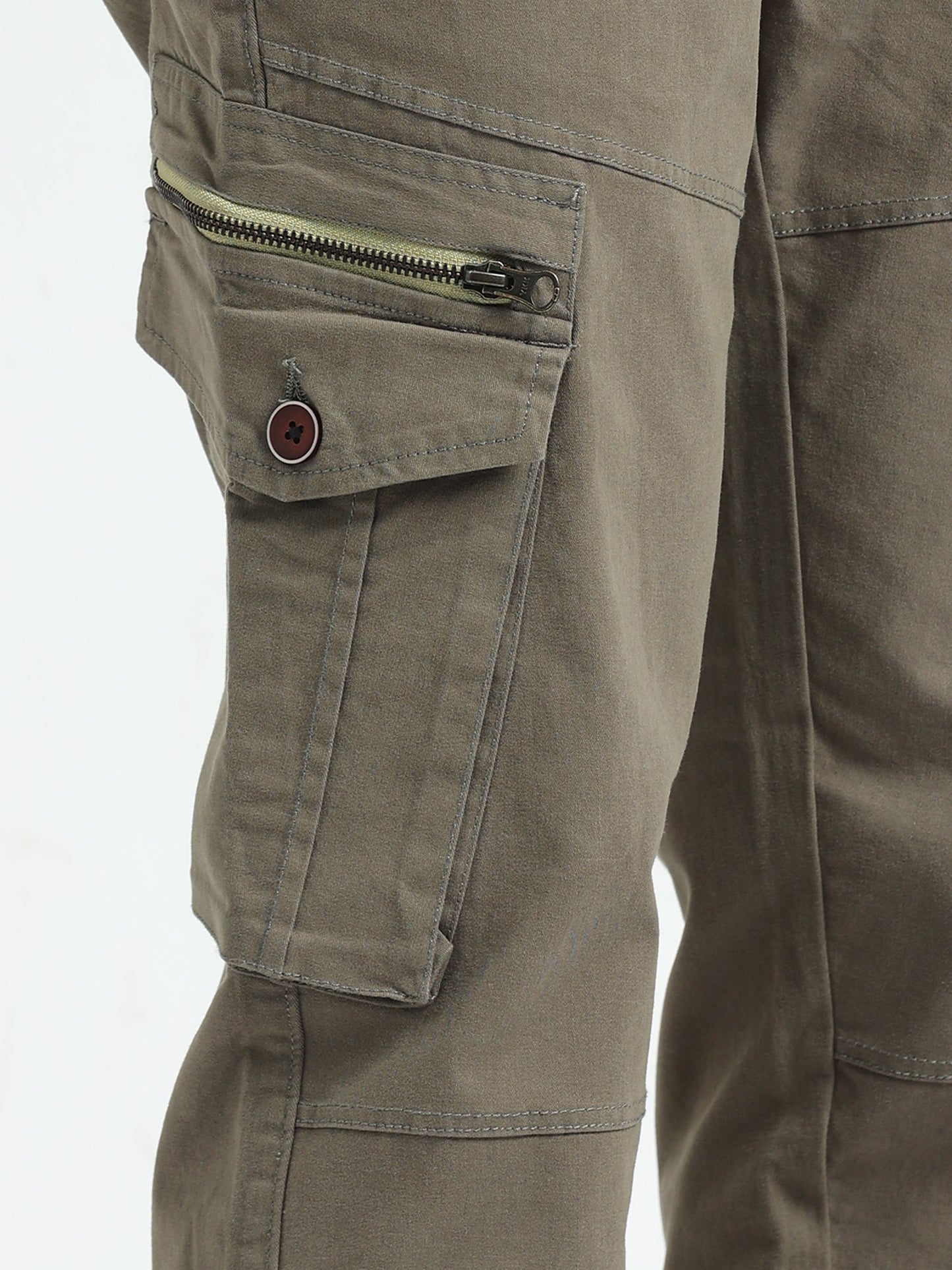 Men Zipper Cargo-Lt Olive