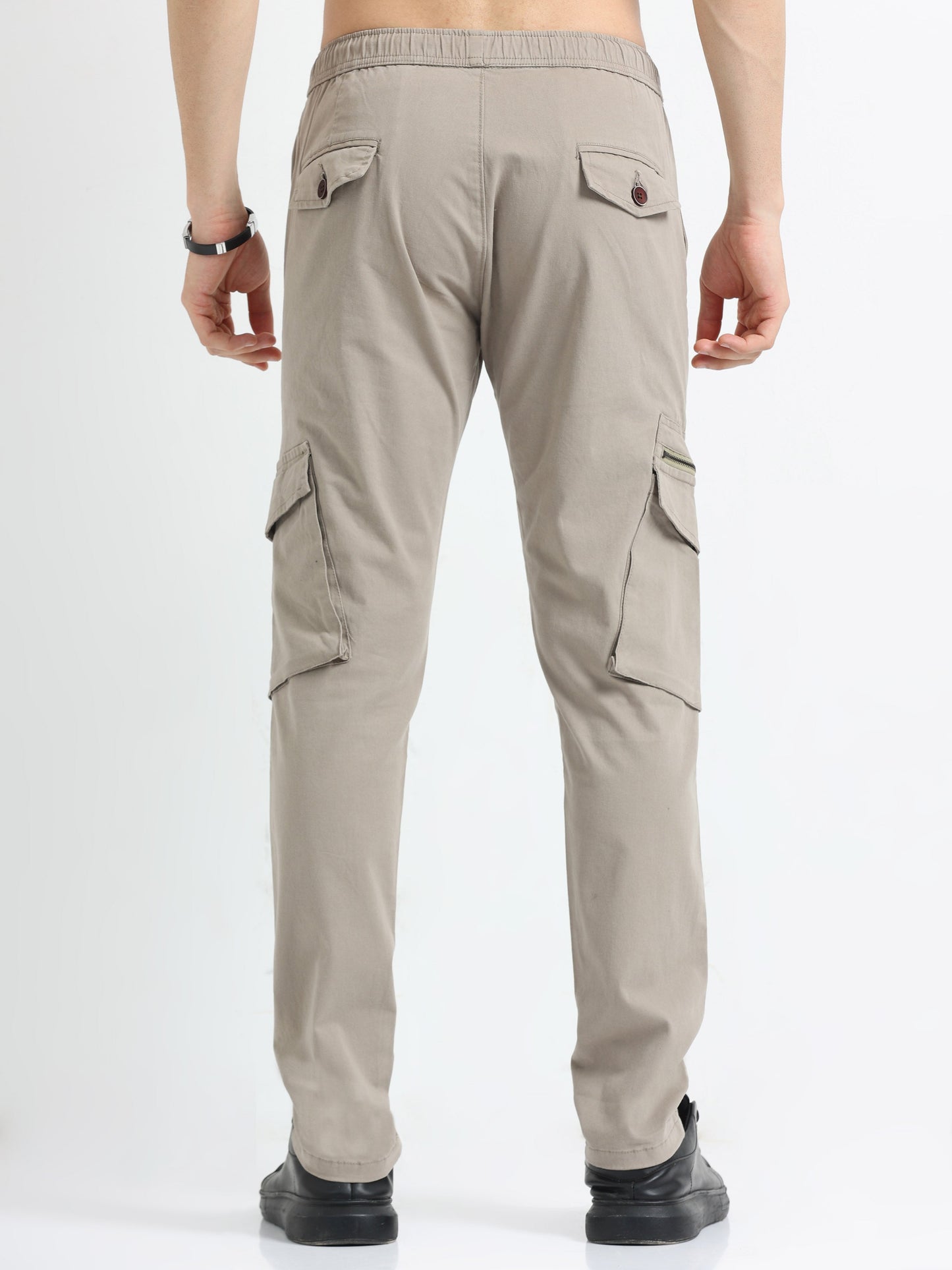 Men Zipper Cargo-Khakhi