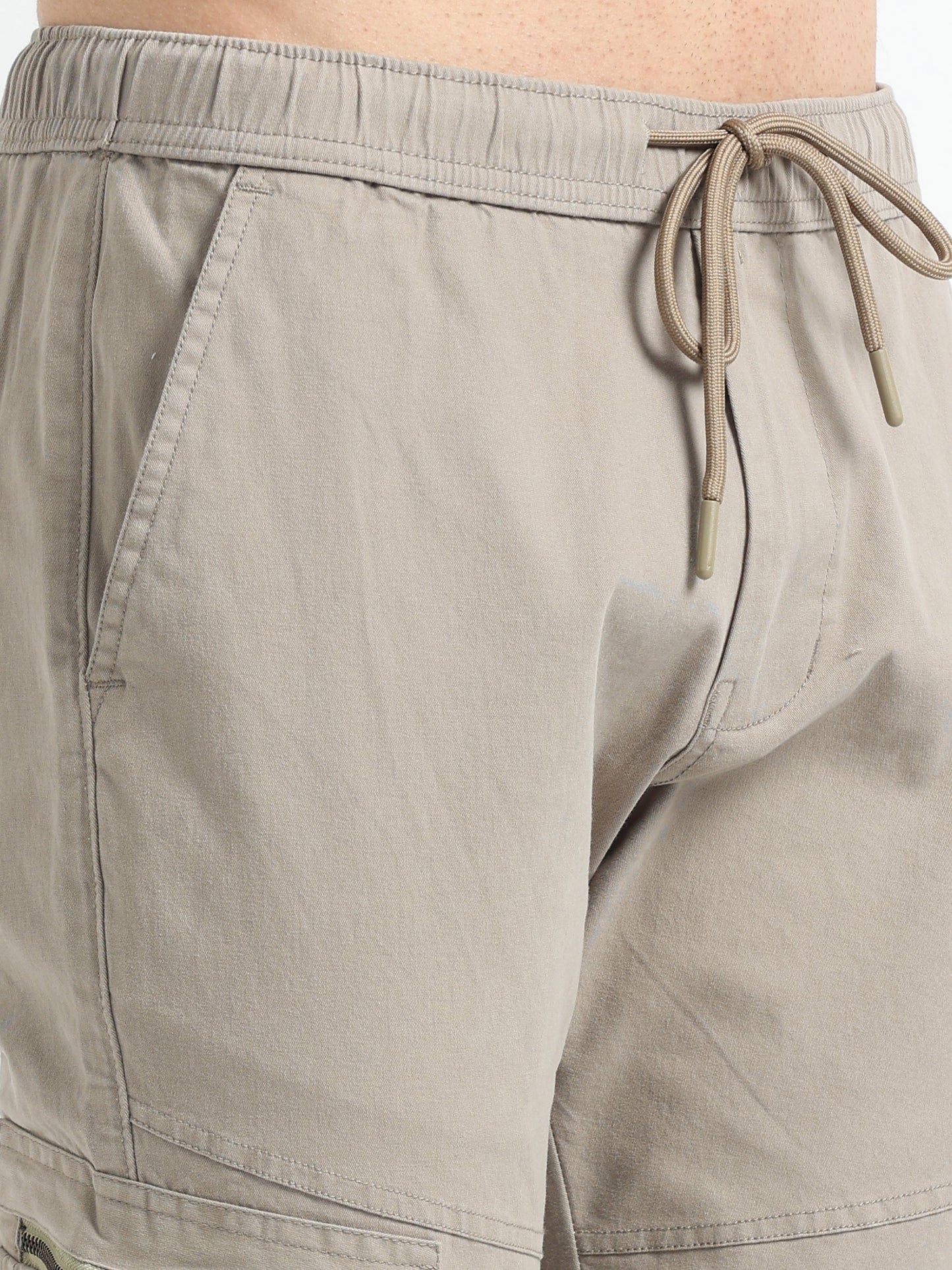 Men Zipper Cargo-Khakhi