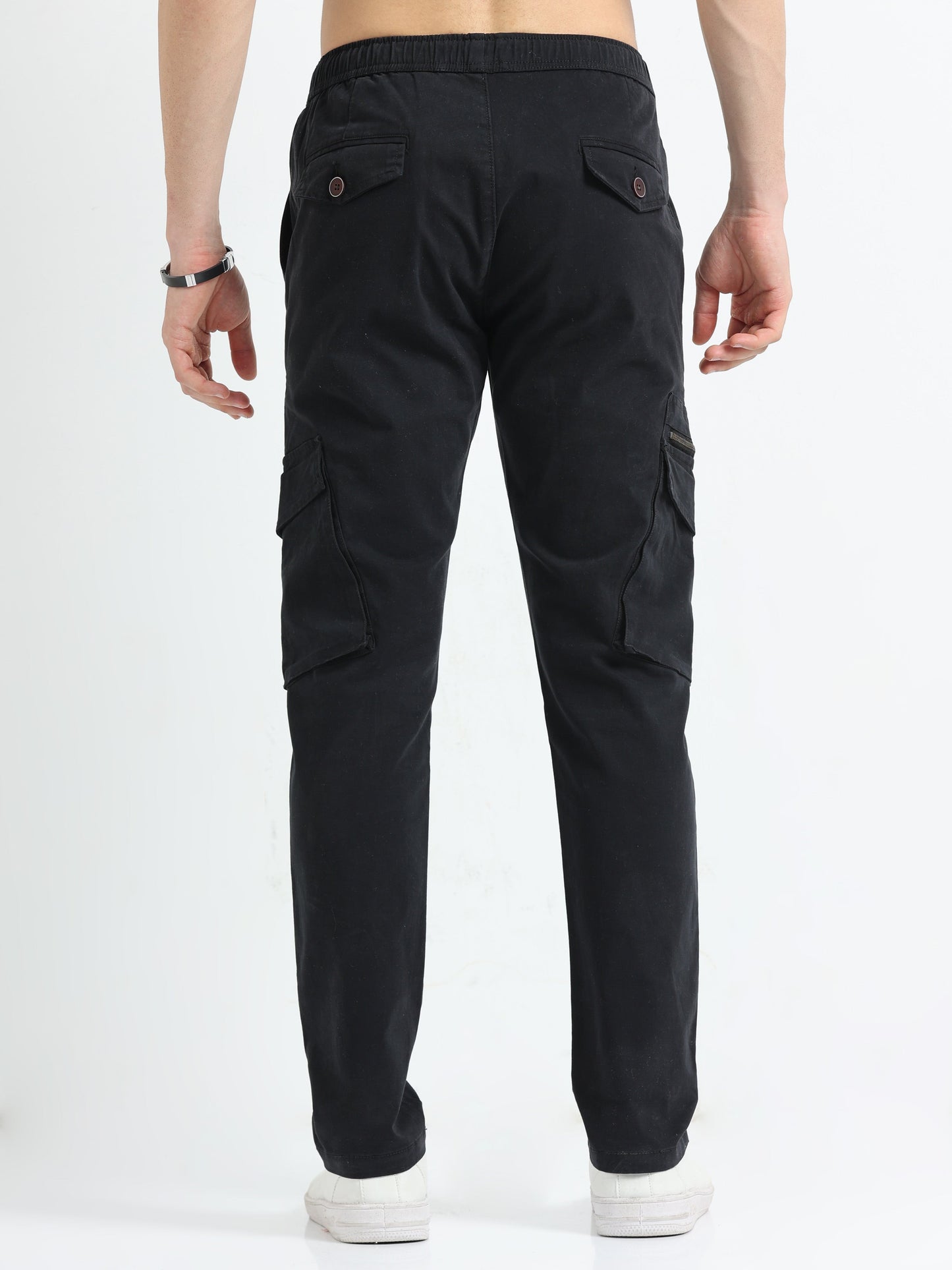 Men Zipper Cargo-Black