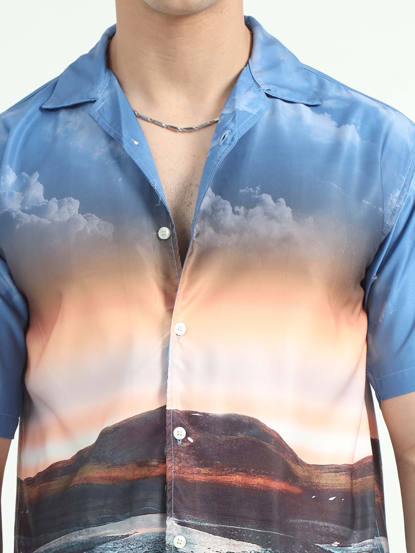 Men Dusk Skyline Oversized Shirt-Dusk Skyline