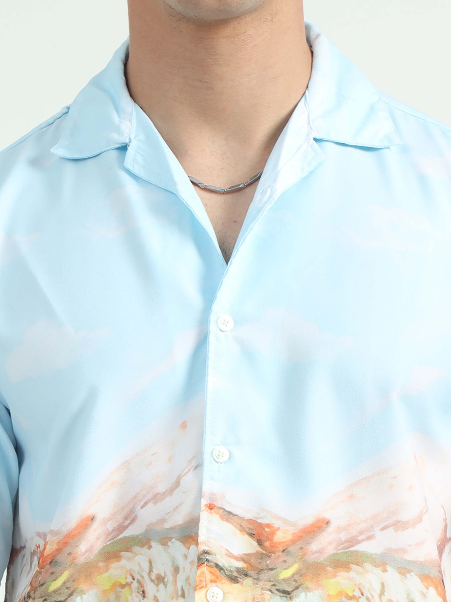 Men Abstract Terrain Oversized Shirt-Abstract Terrain