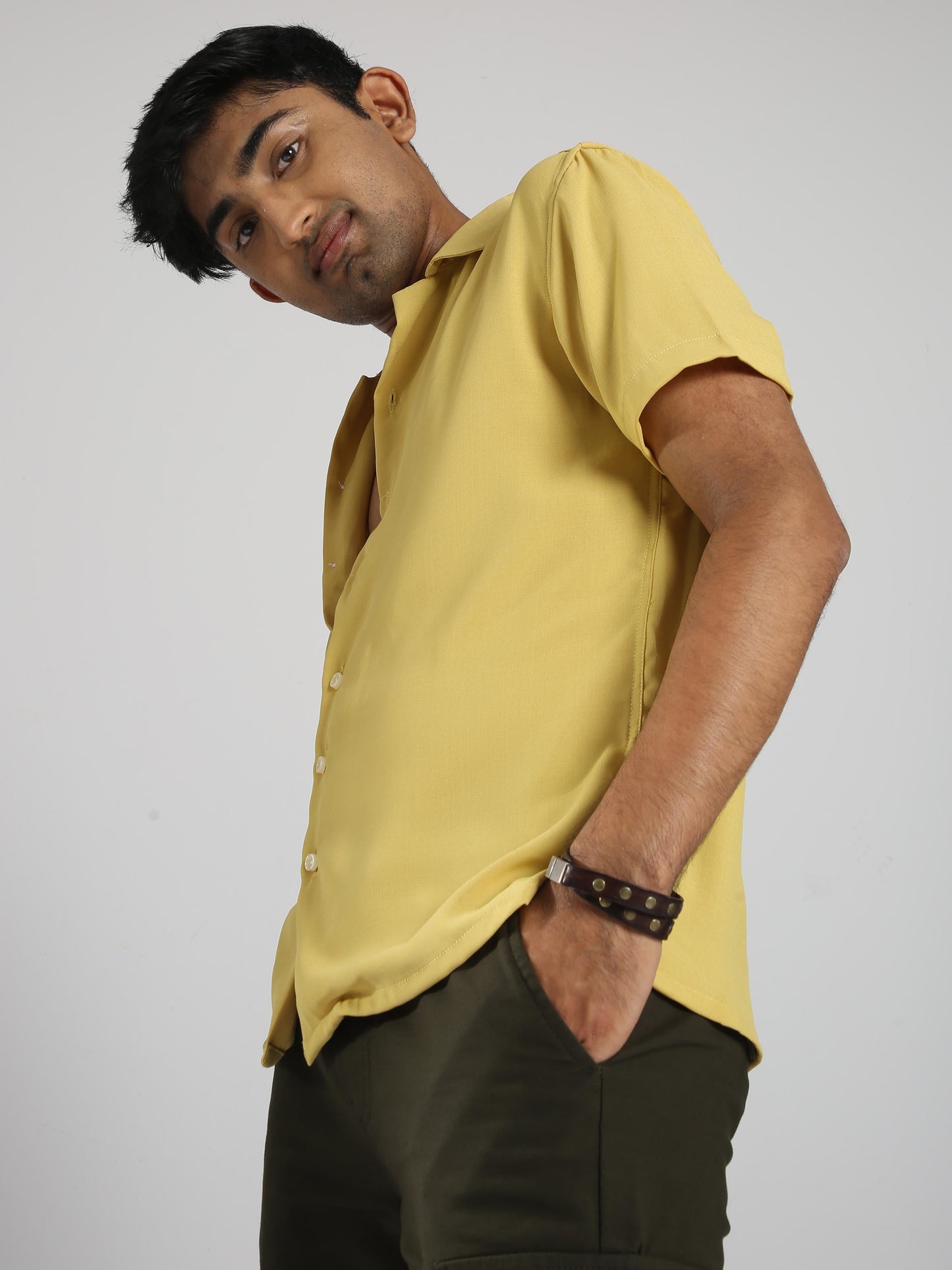 Men Hippie Oversized shirt - Mustard
