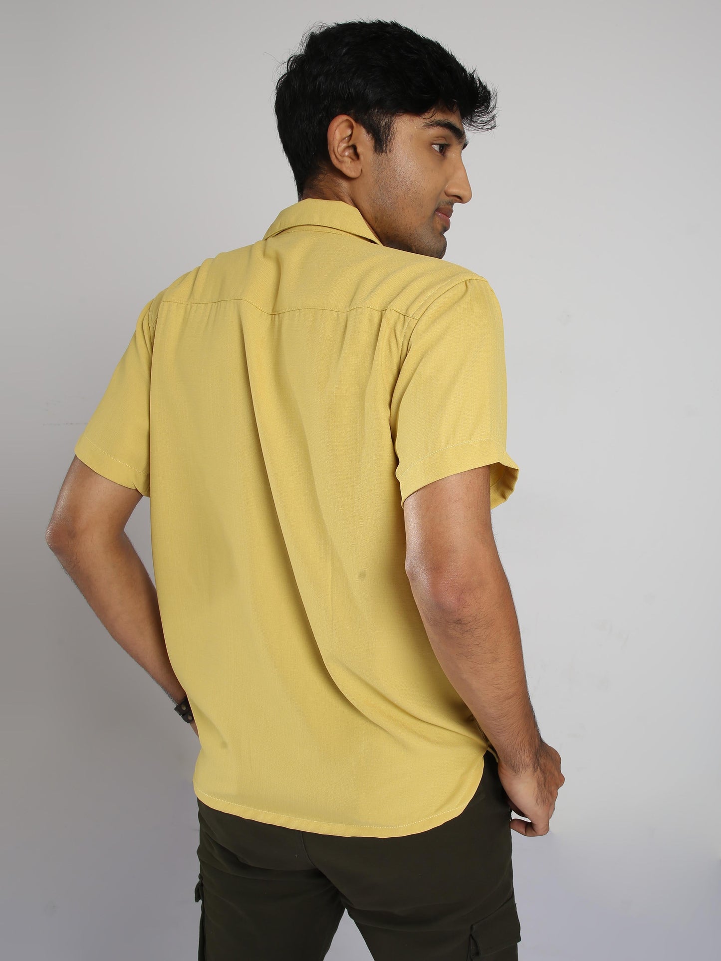Men Hippie Oversized shirt - Mustard