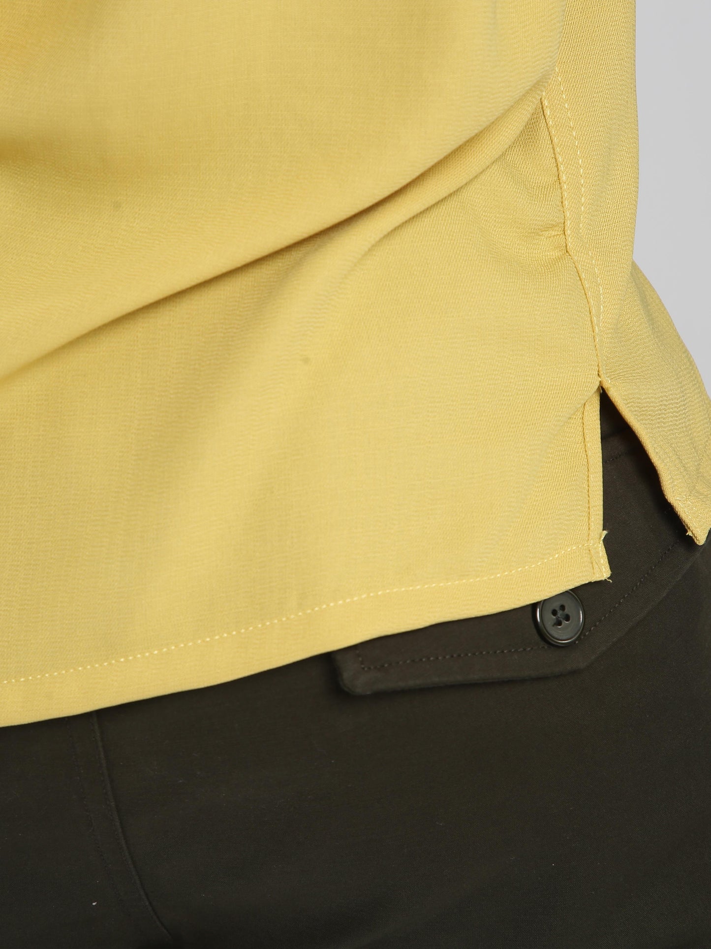 Men Hippie Oversized shirt - Mustard