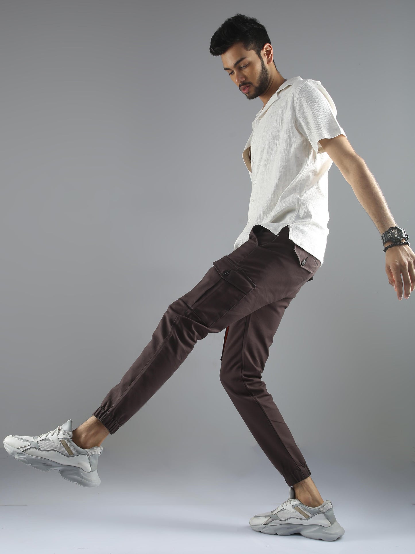 Men Natural Stretch Shirt - Cream