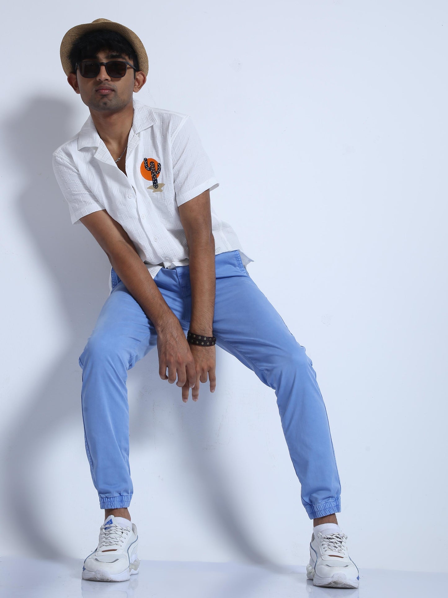 Men Joggers-Light Blue
