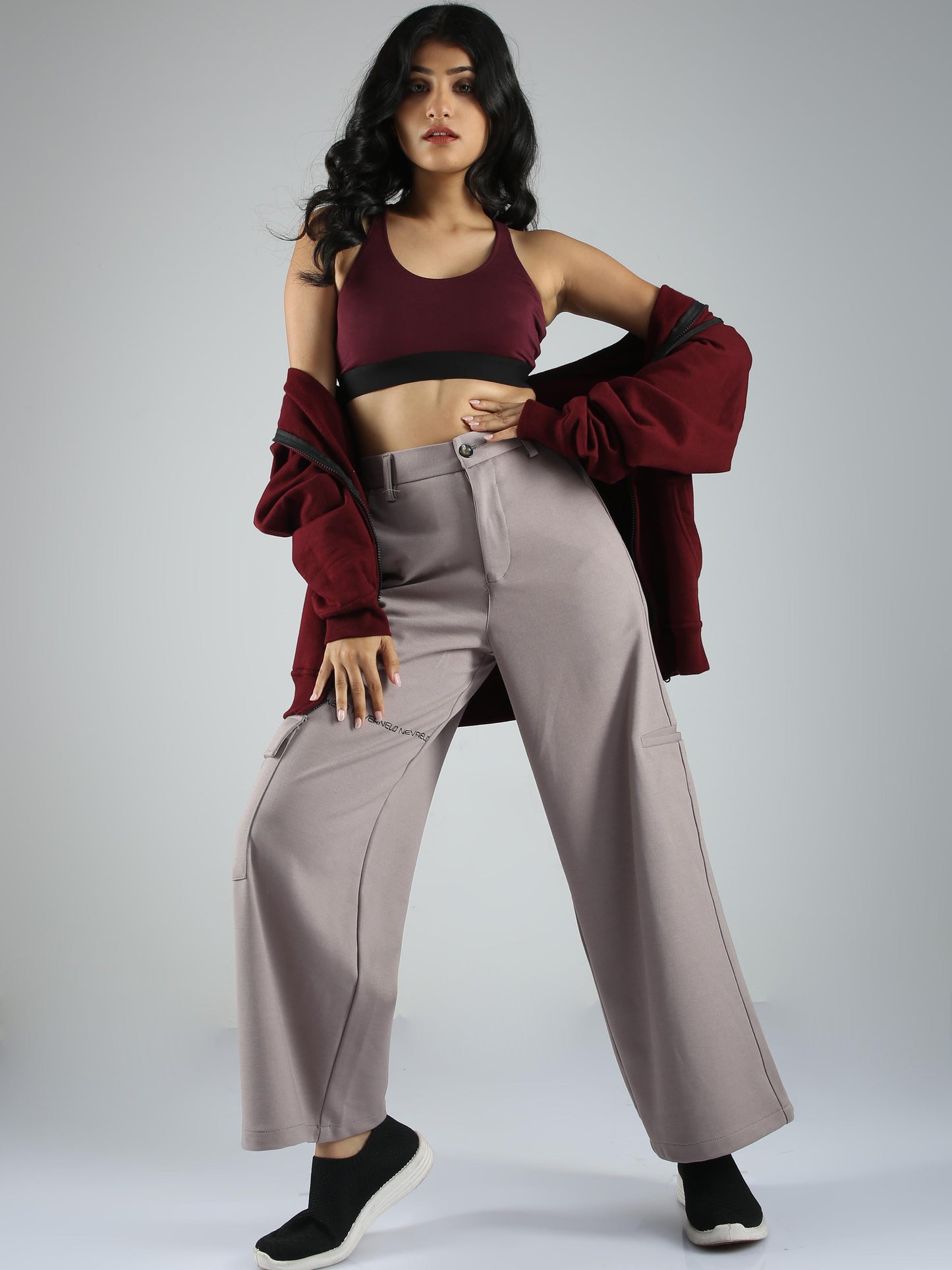Women Flare Pants- Stone