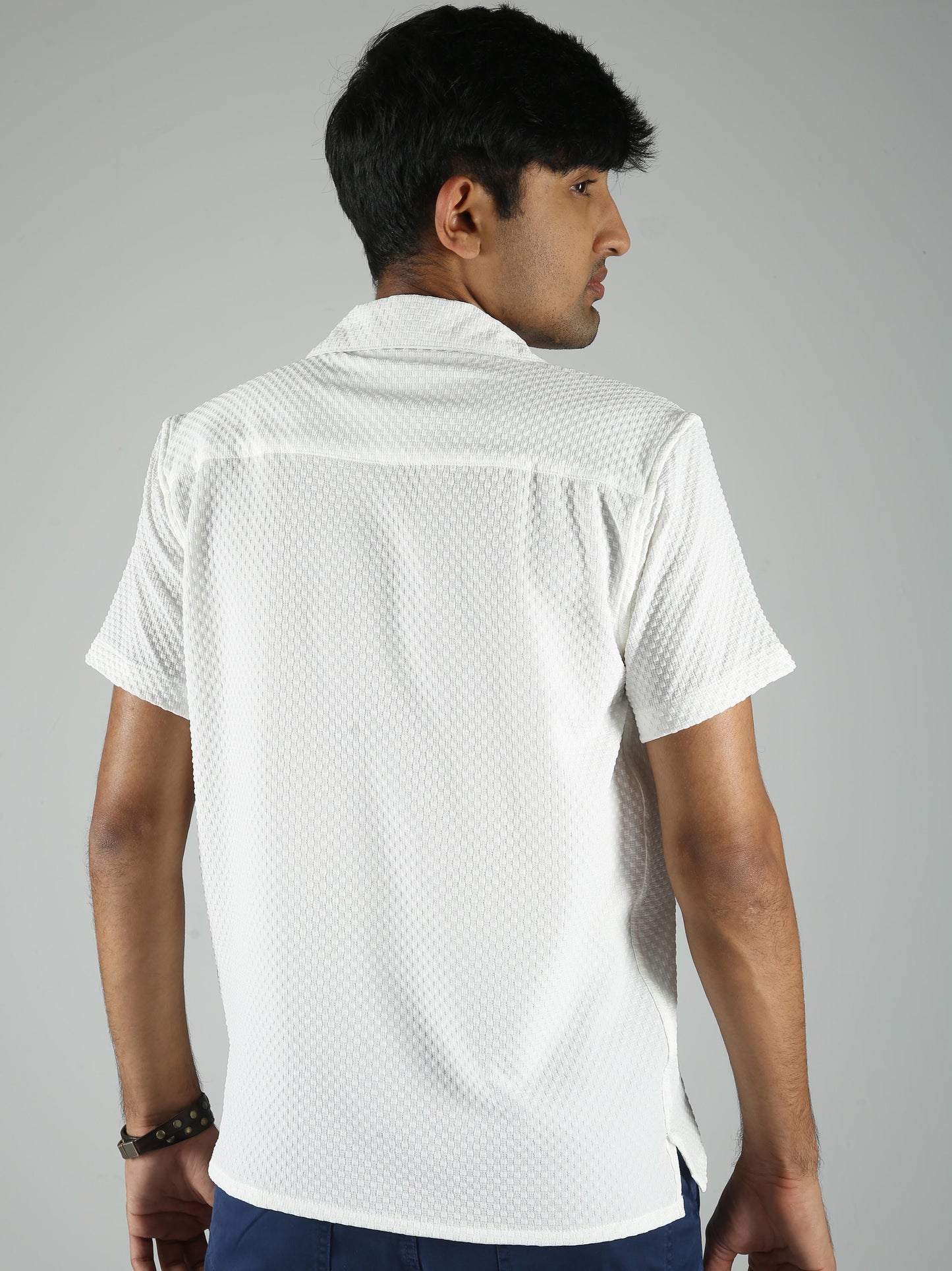 Men Sunflower Baggy Shirt - White