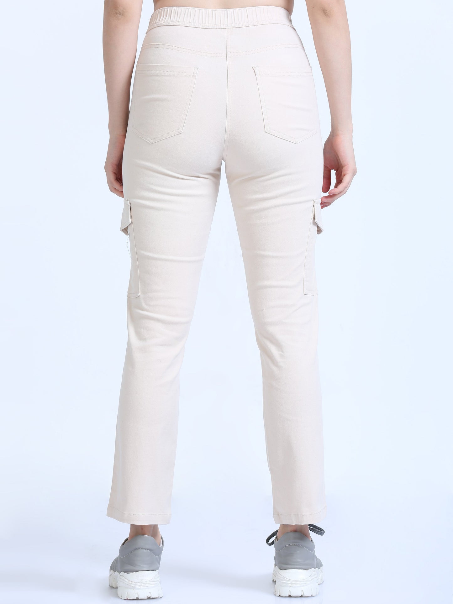 Women Bolsillo Cargo-Cream
