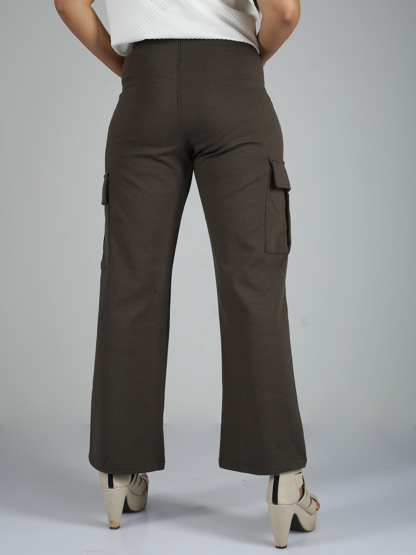 Women Straight Pants-Olive