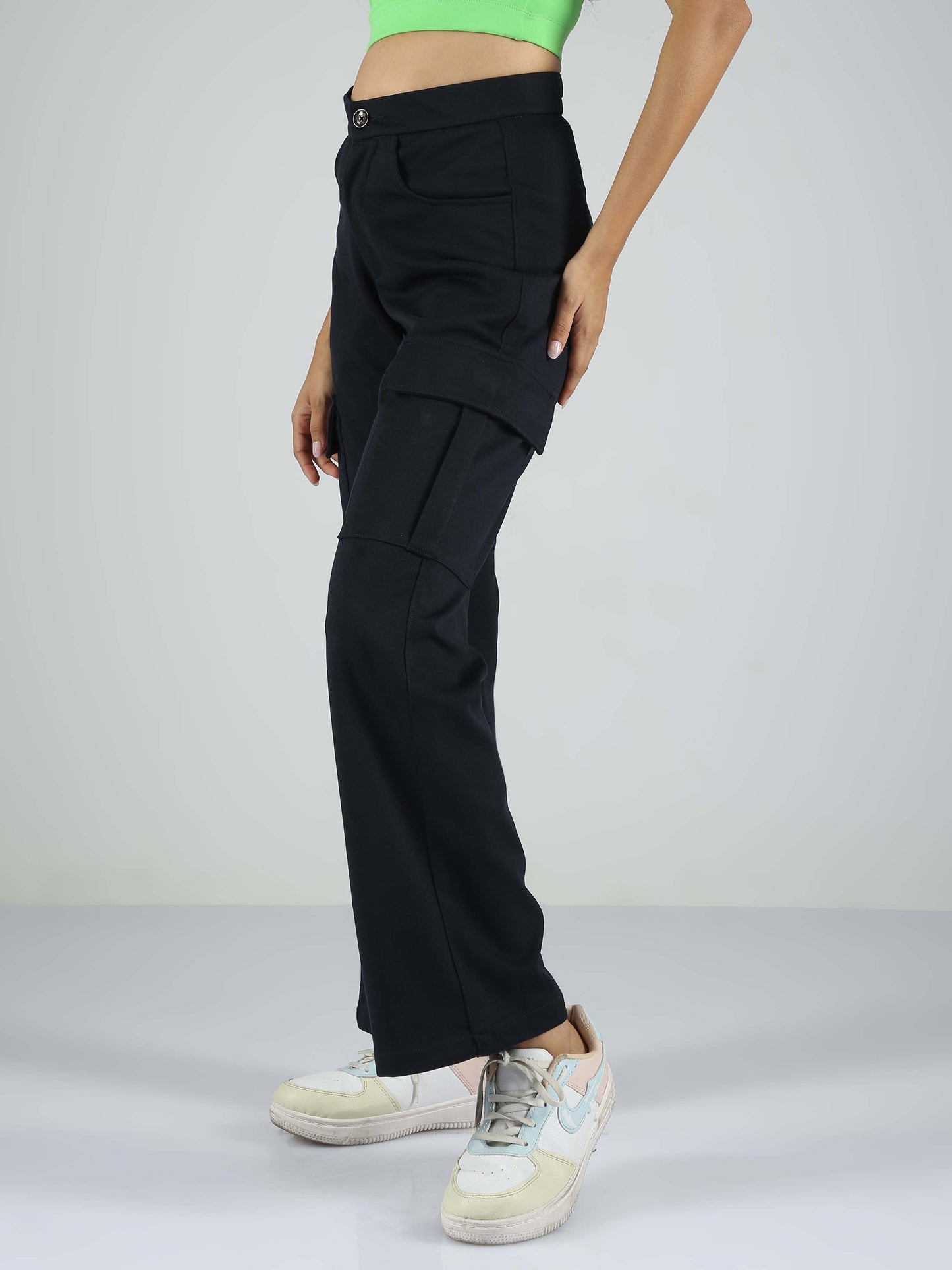 Women Straight Pant-Navy