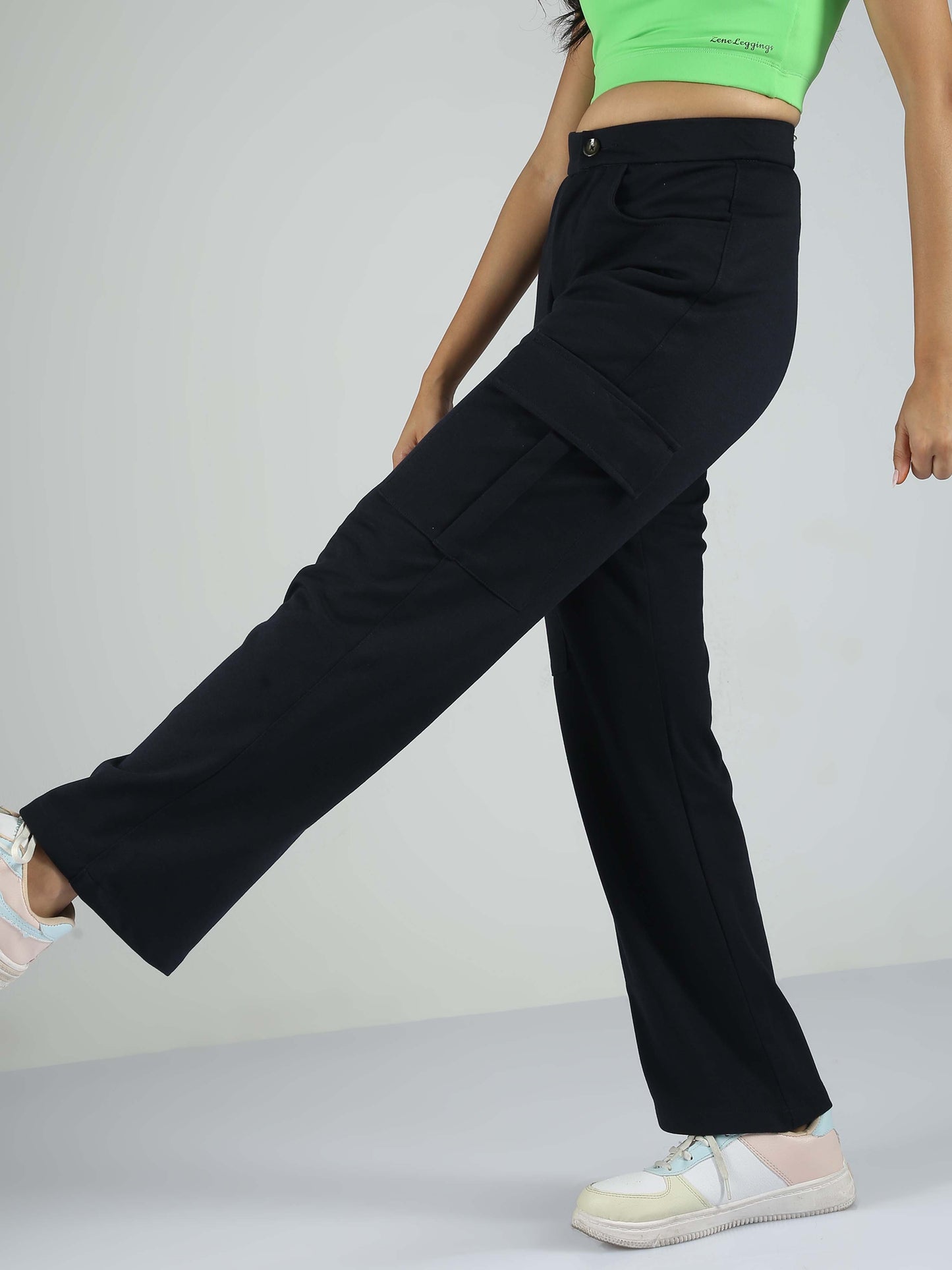 Women Straight Pant-Navy