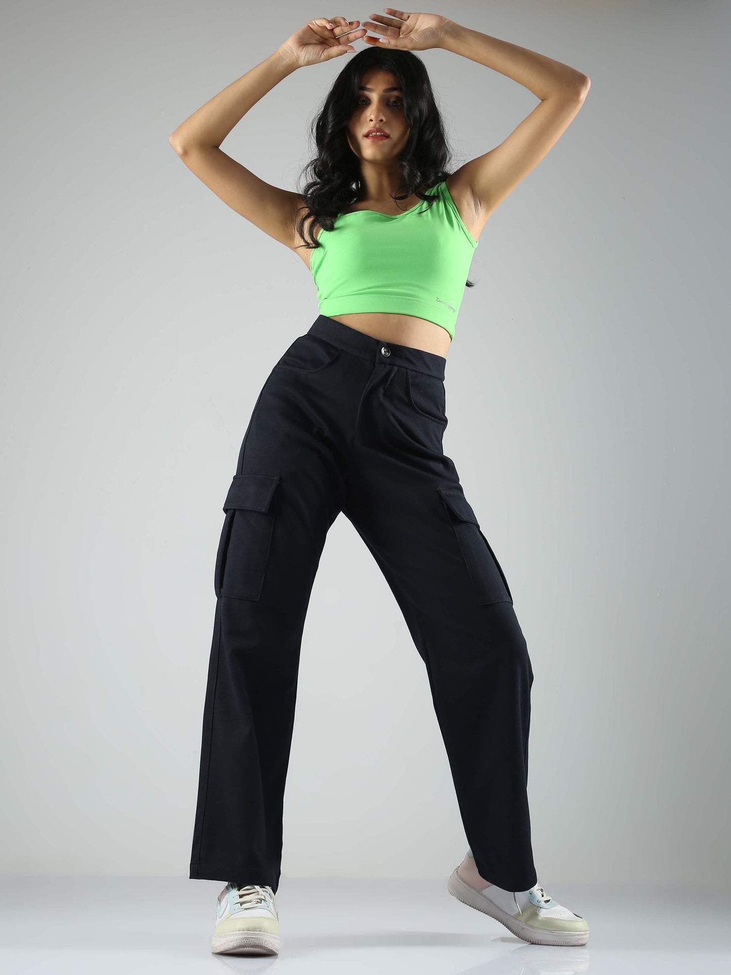 Women Straight Pant-Navy