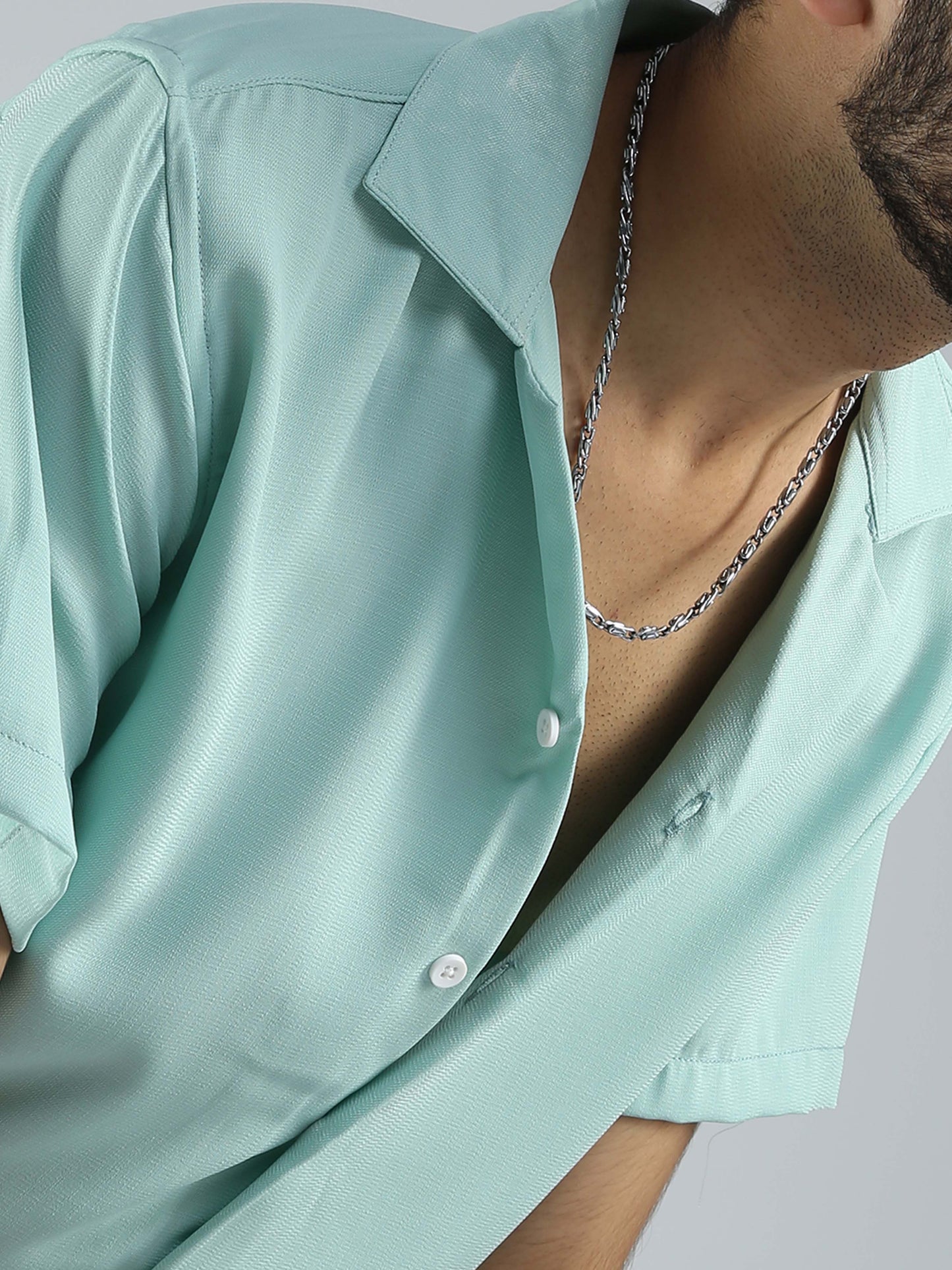 Men Hippie Oversized shirt - Mint
