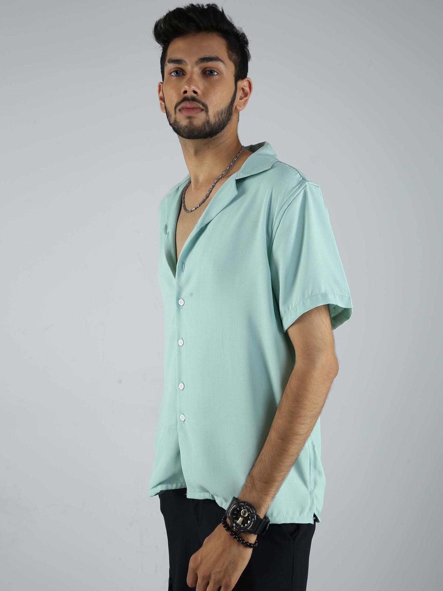 Men Hippie Oversized shirt - Mint