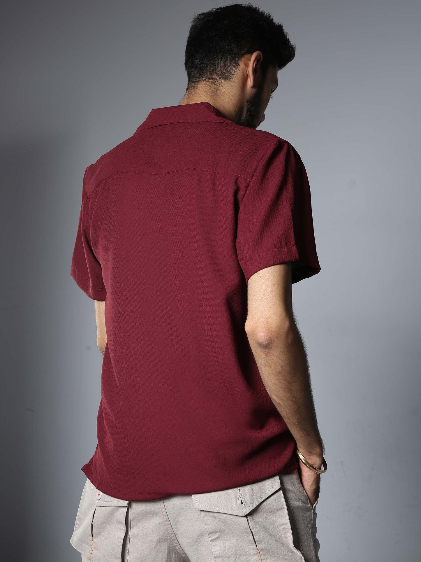 Men Hippie Oversized shirt - Wine
