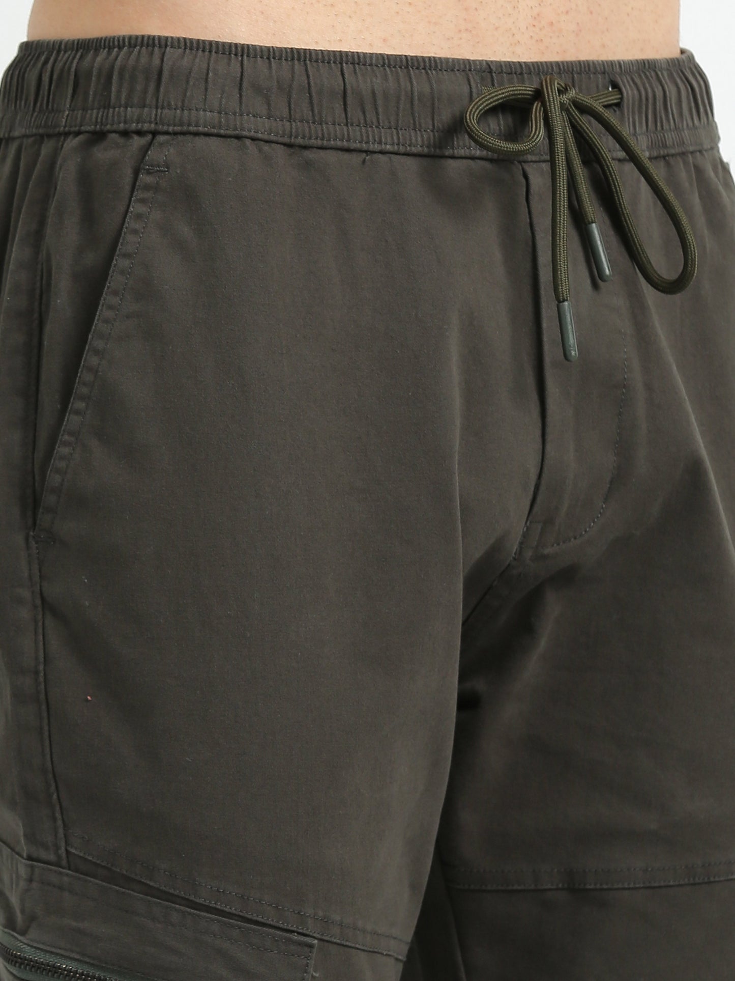 Men Zipper Cargo-Olive