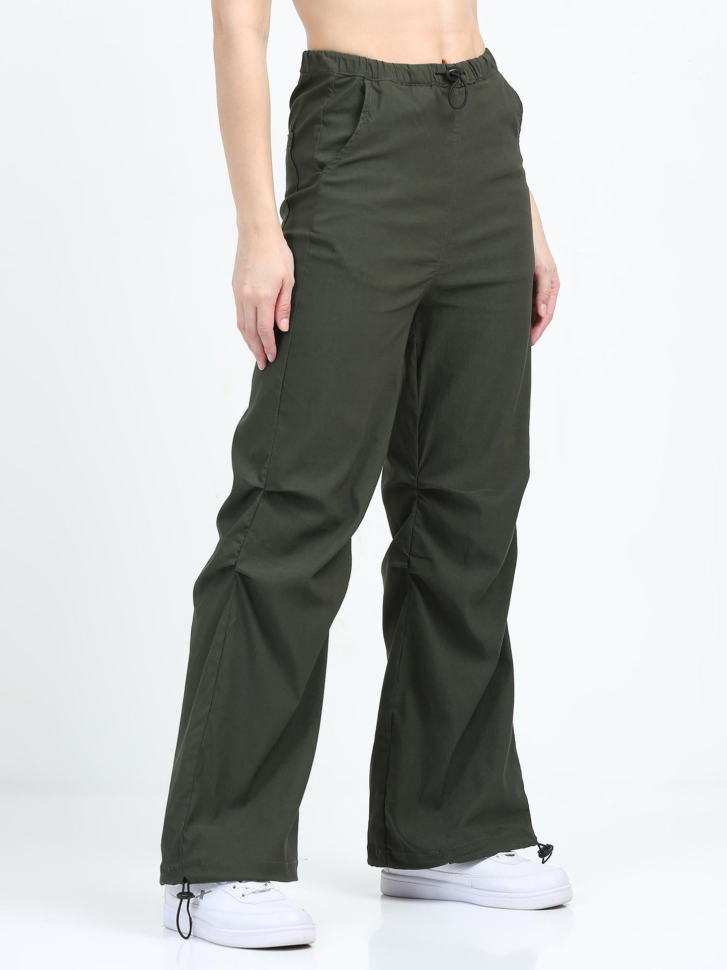 Women Parachute Trouser-Olive