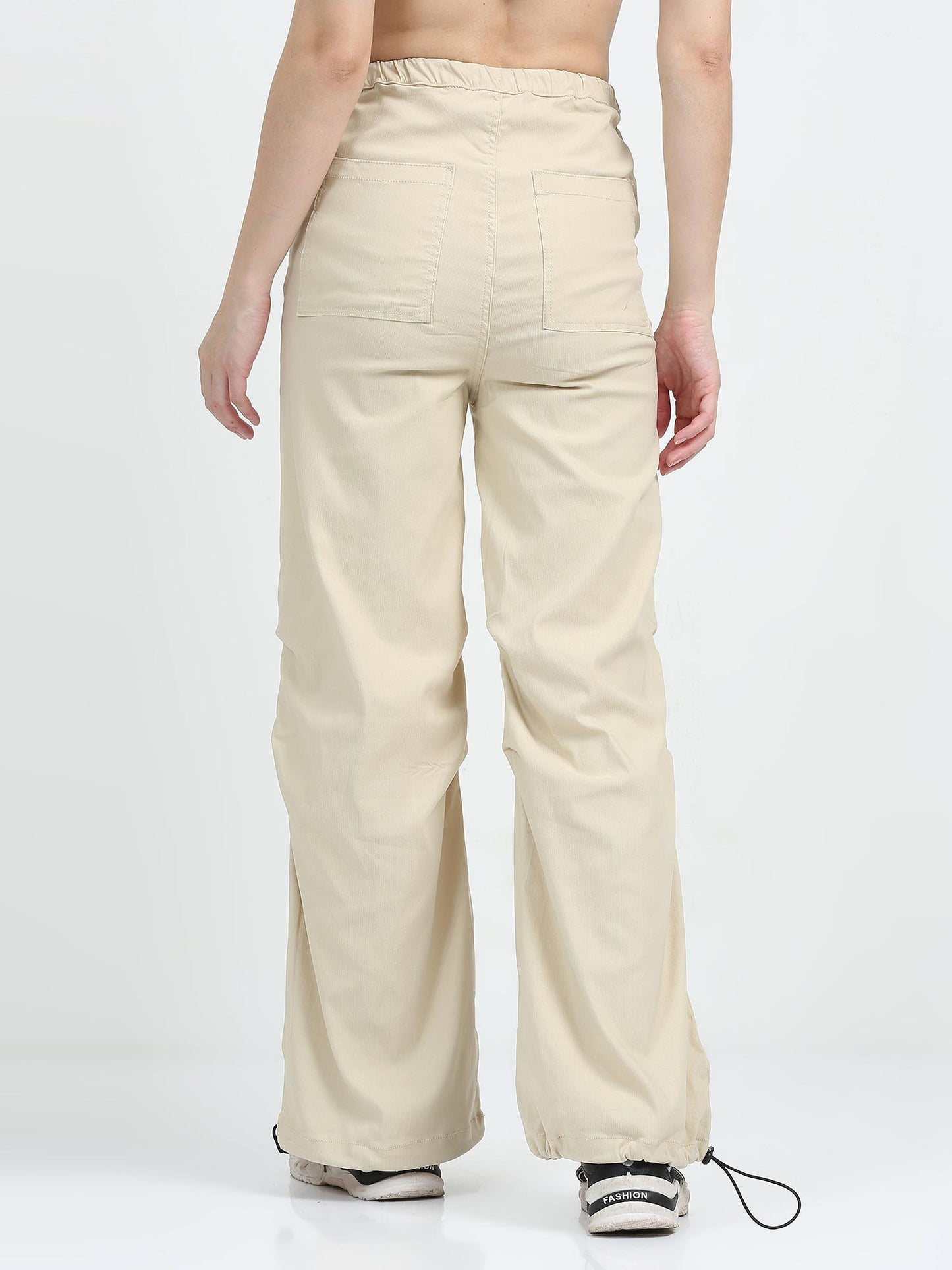 Women Parachute Trouser-Beige