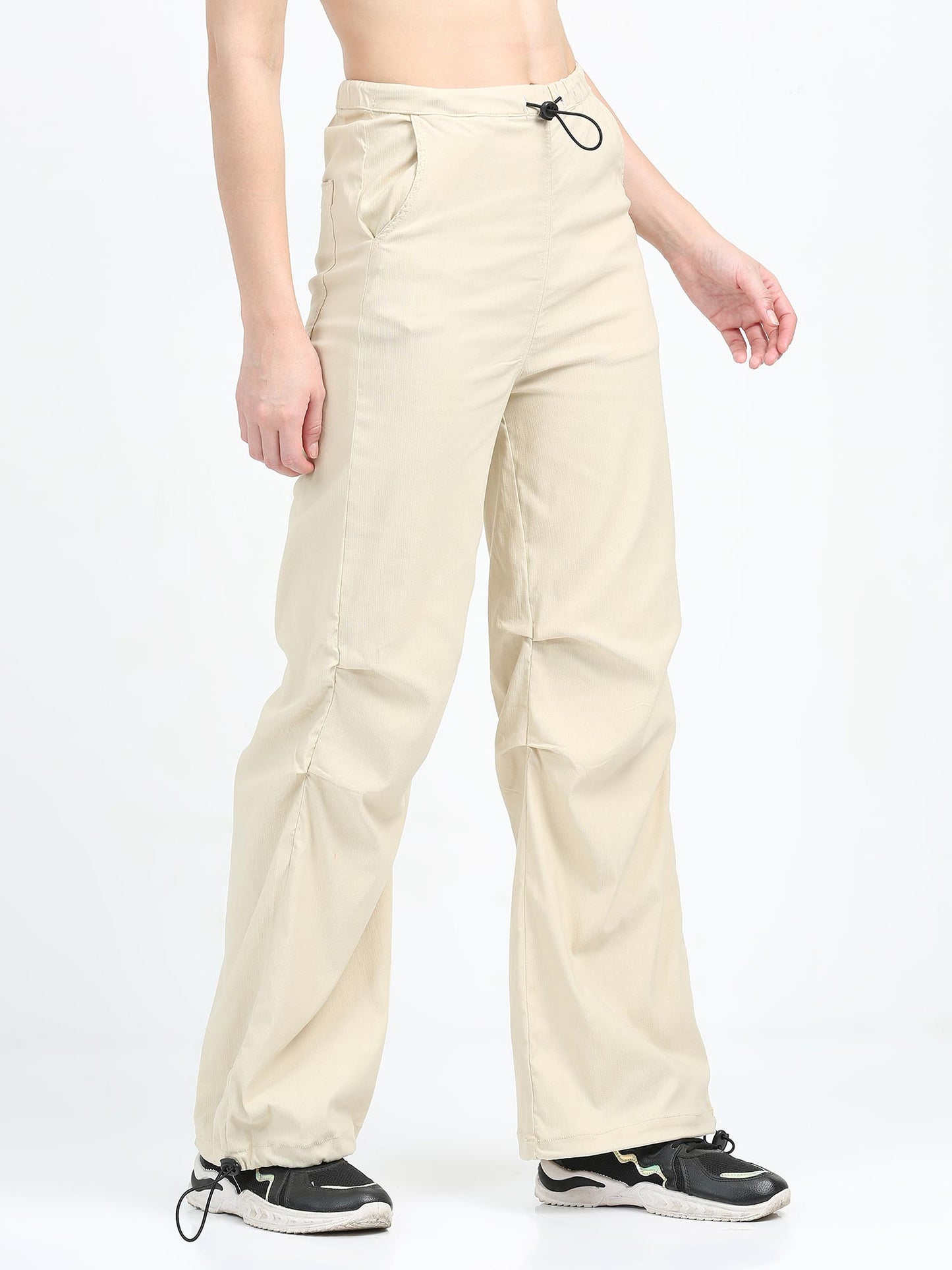 Women Parachute Trouser-Beige