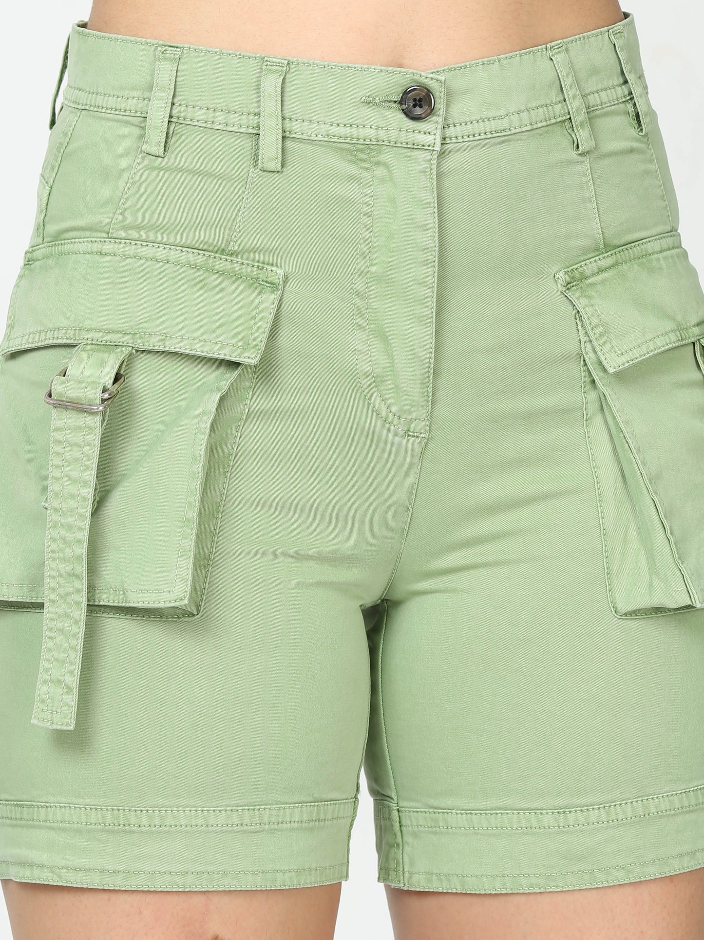 Women Mint Cargo Shorts