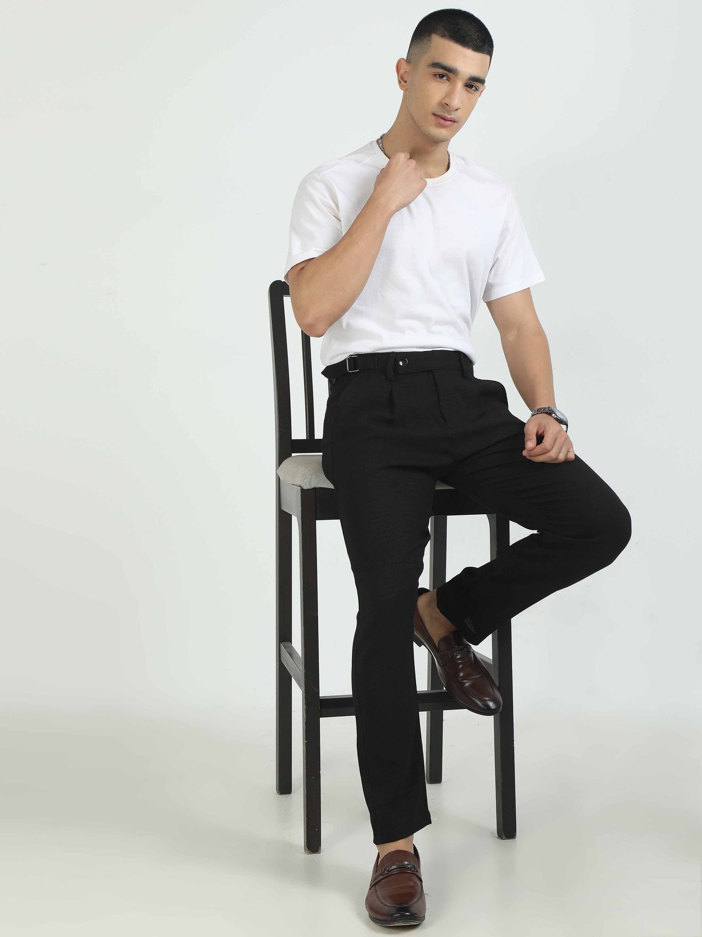 Men Air Linen Summer Pants-Black