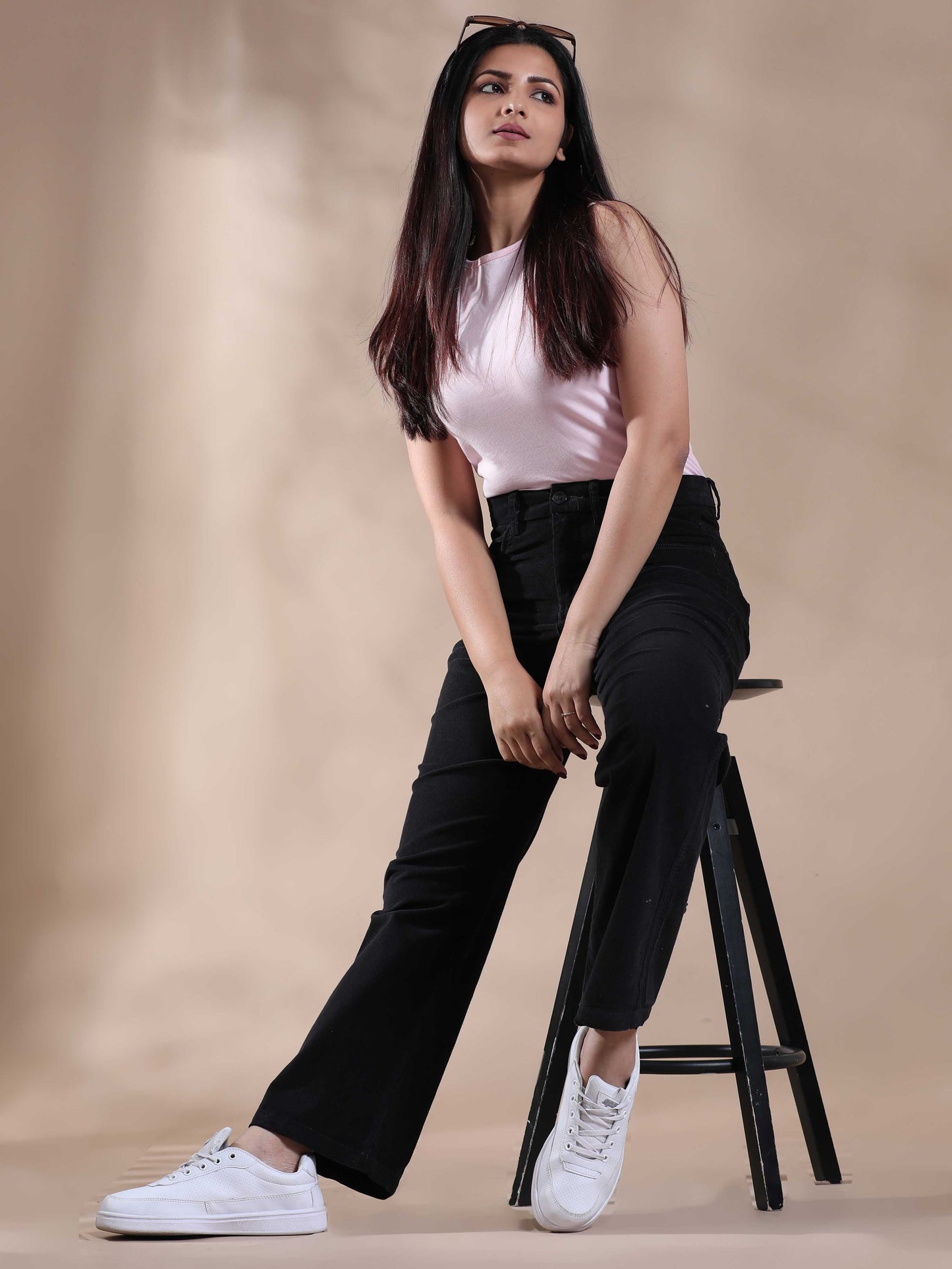 Women Corduroy Trousers- Navy