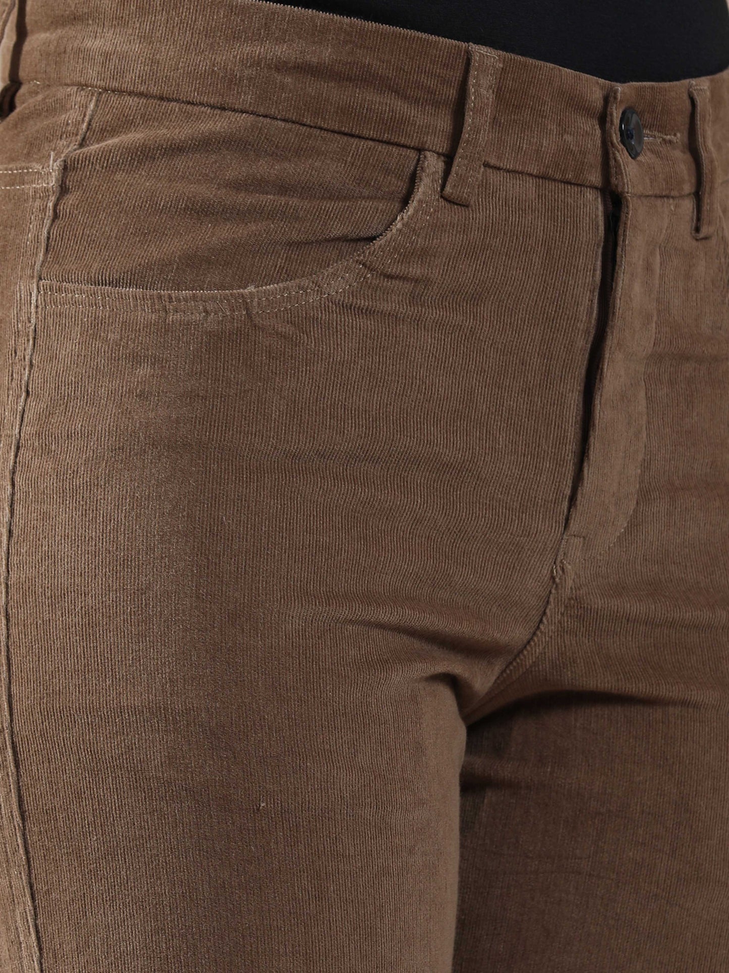 Women Corduroy Trousers- Khaki
