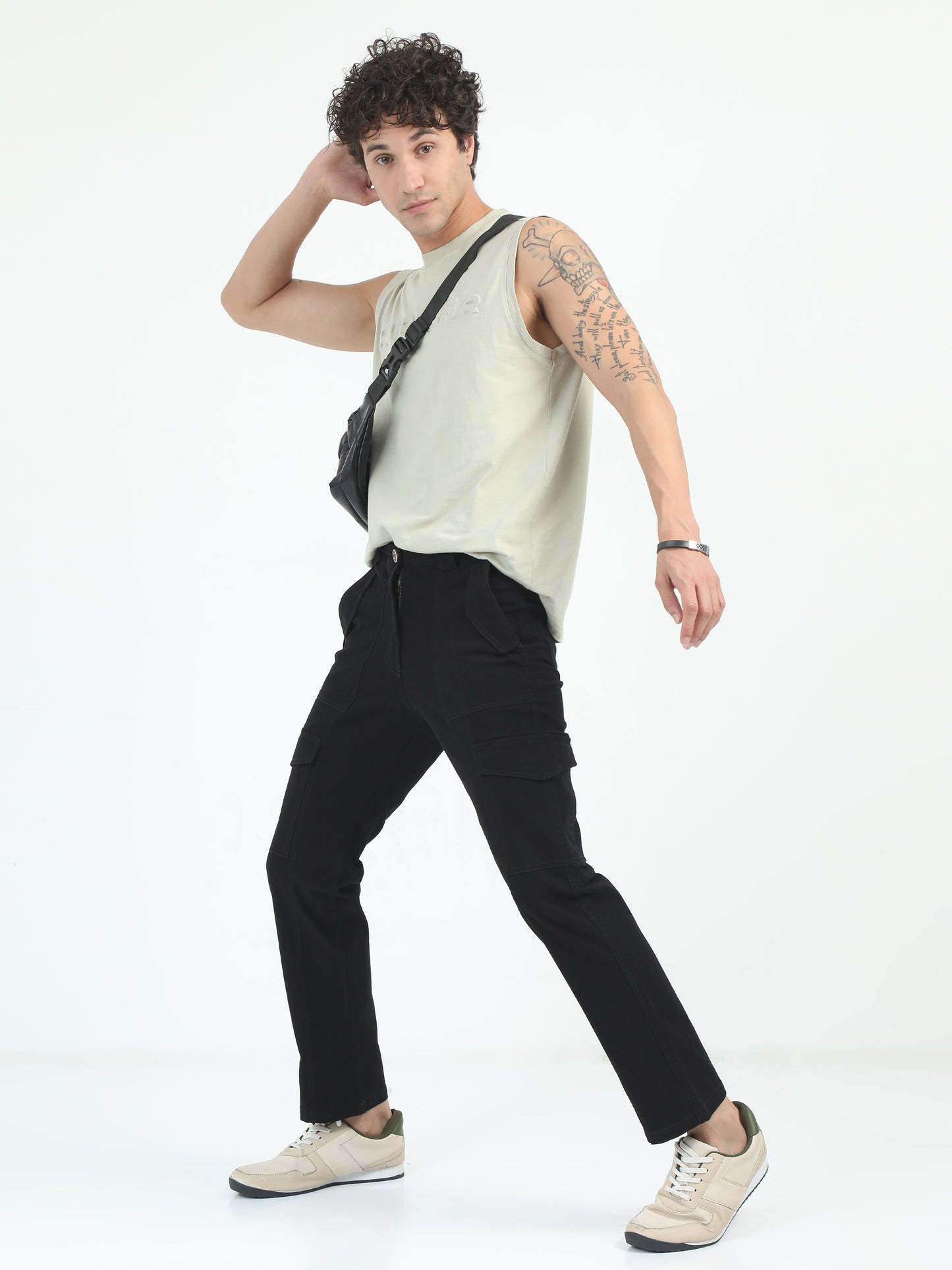 Men Classic Bolsillo Cargo - Black