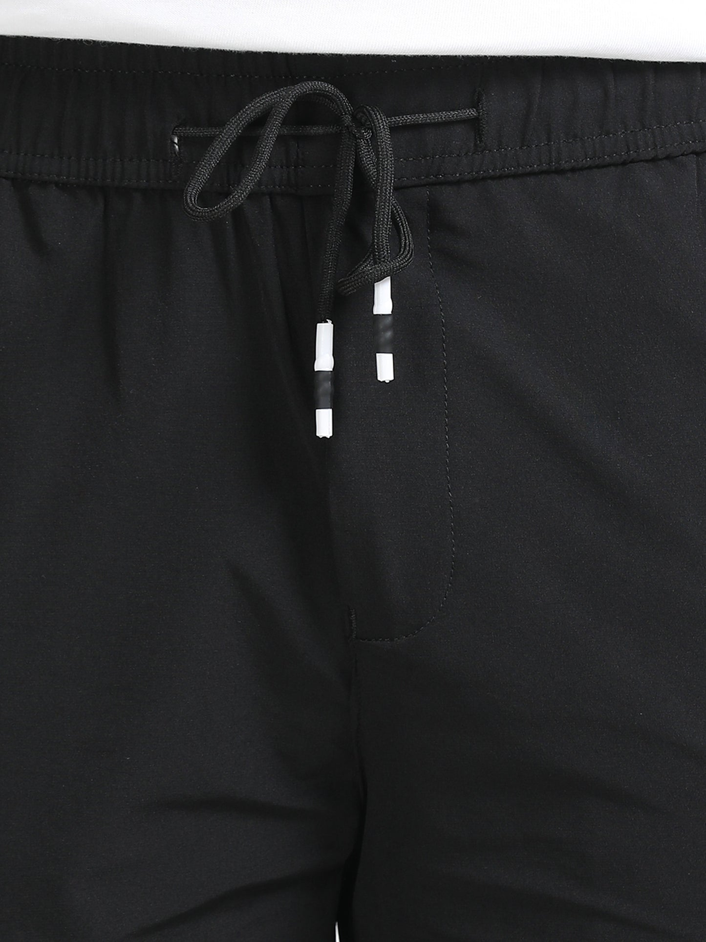 Men Parachute Cargo Shorts-Black