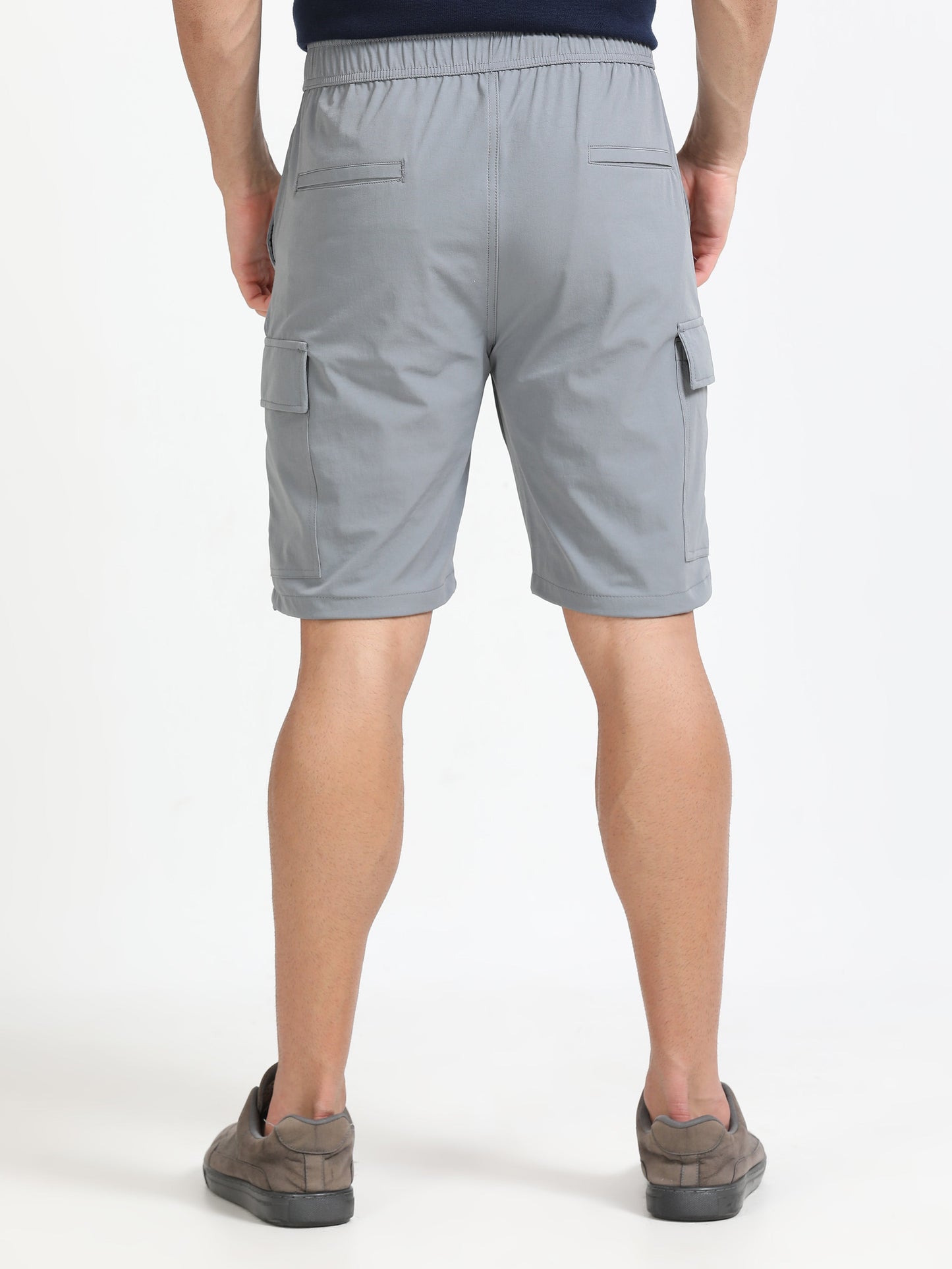 Men Parachute Cargo Shorts-Stone