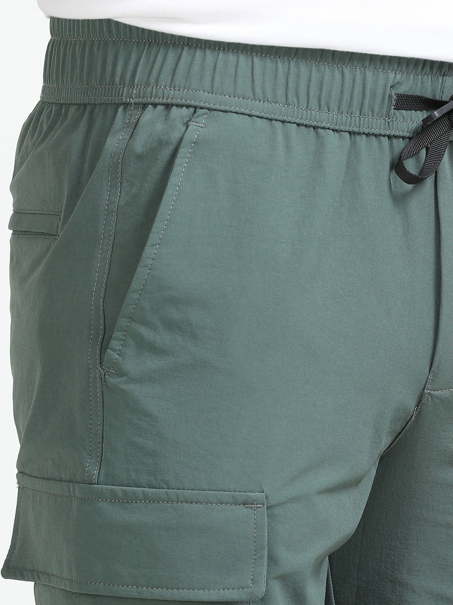 Men Parachute Cargo Shorts-Ft Green