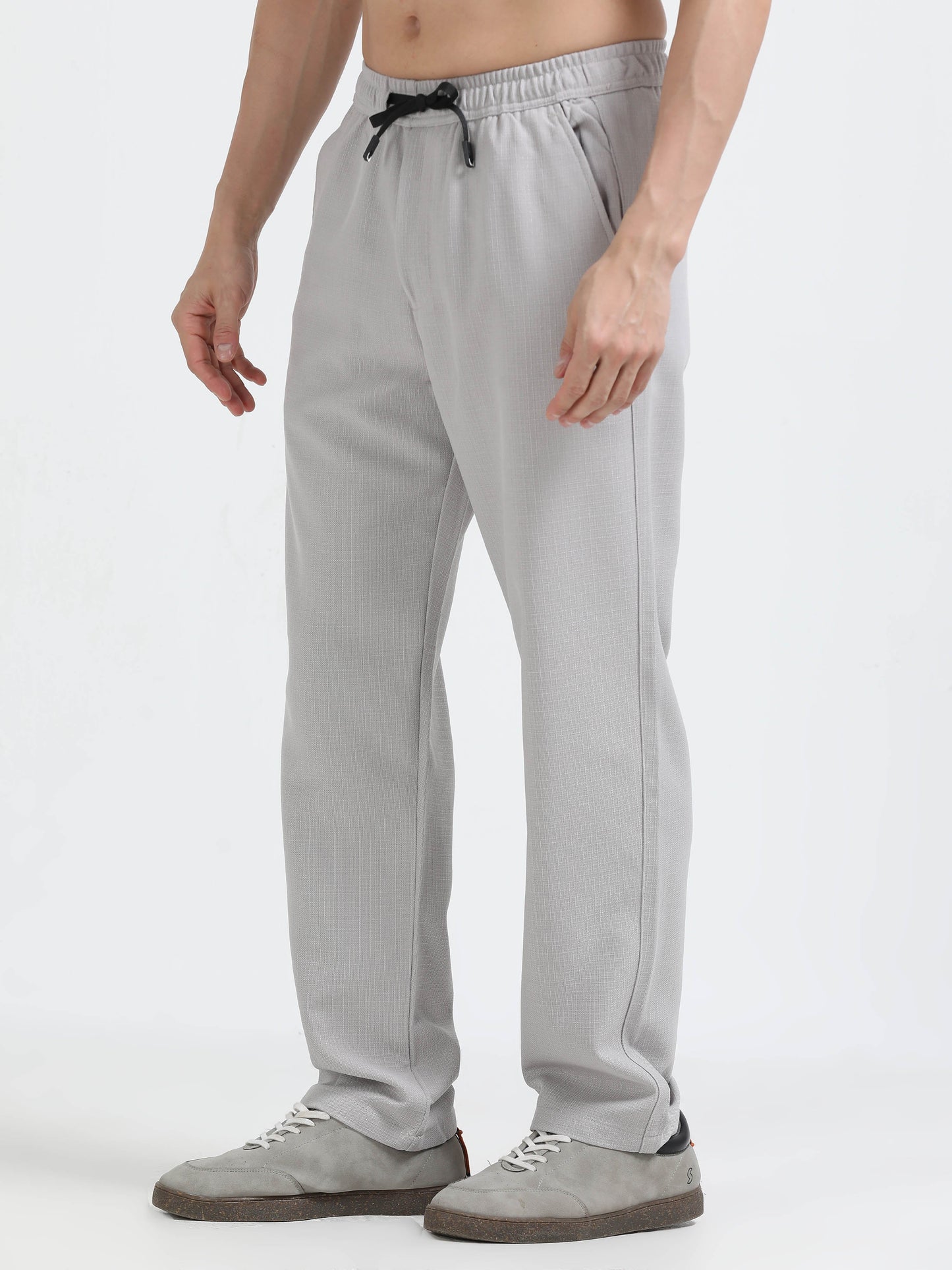 Men Lazy Linen Traveller Trouser-Stone