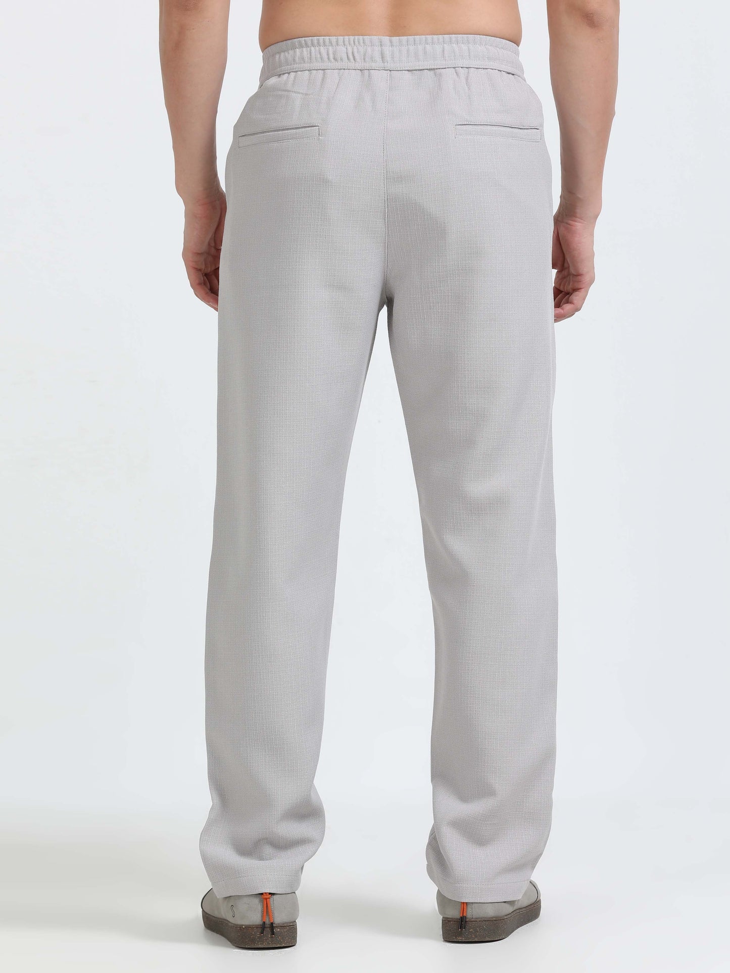 Men Lazy Linen Traveller Trouser-Stone