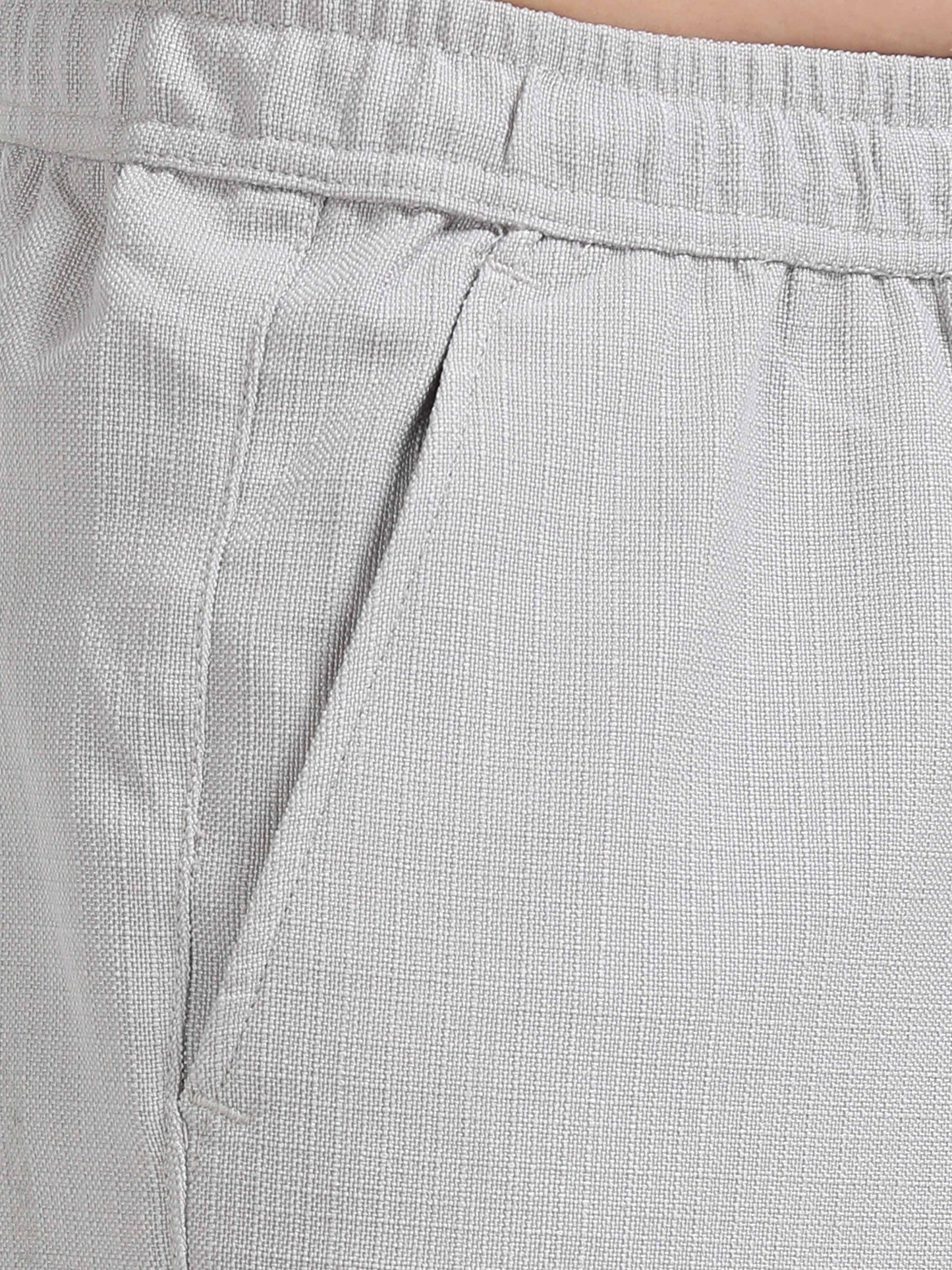 Men Lazy Linen Traveller Trouser-Stone