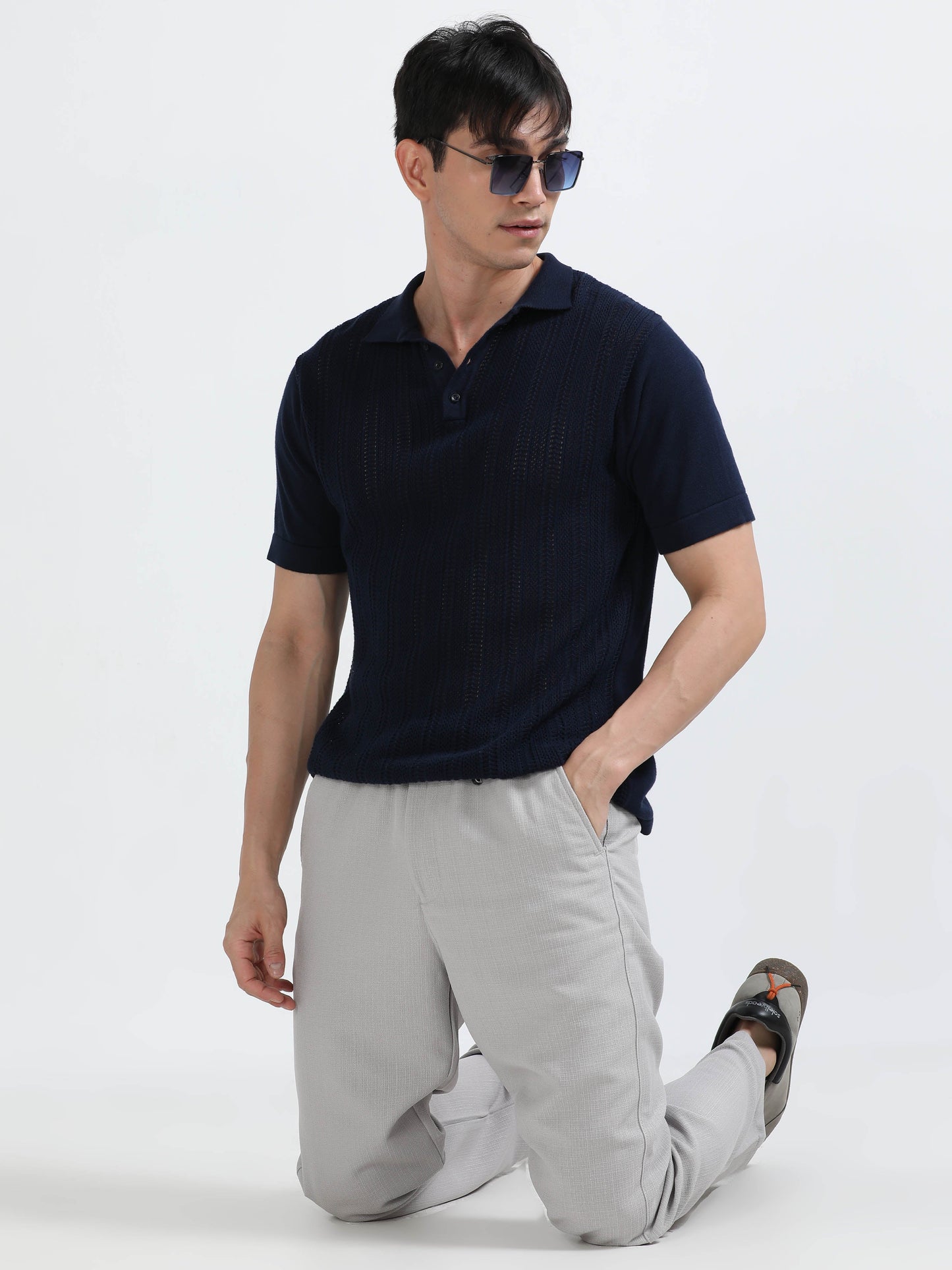 Men Lazy Linen Traveller Trouser-Stone
