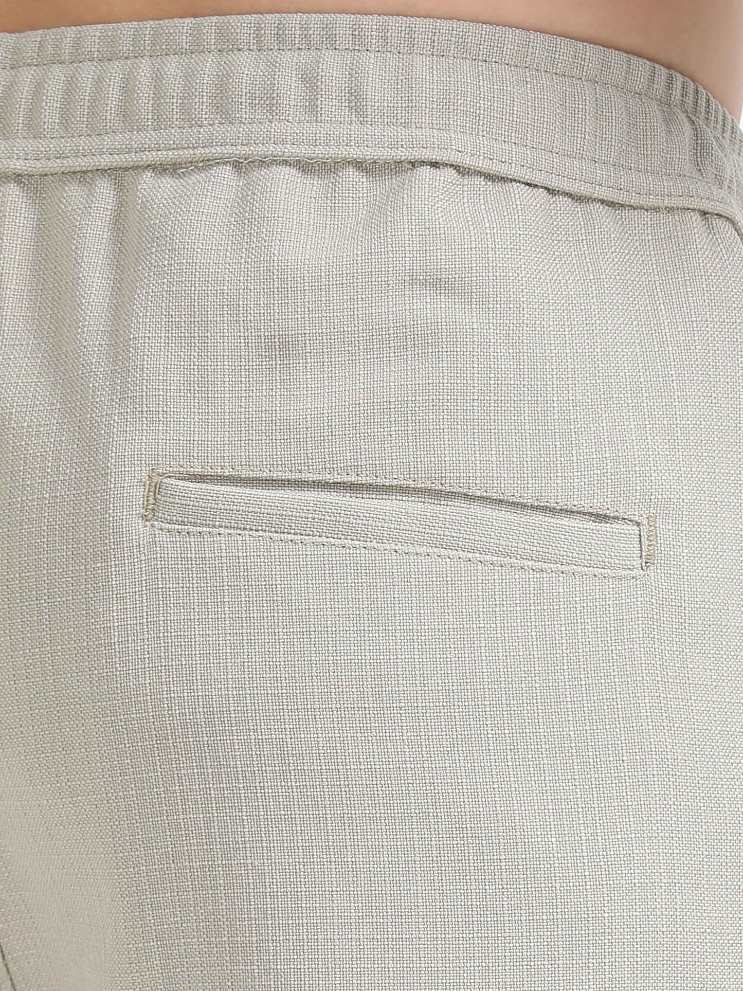 Men Lazy Linen Traveller Trouser-Beige