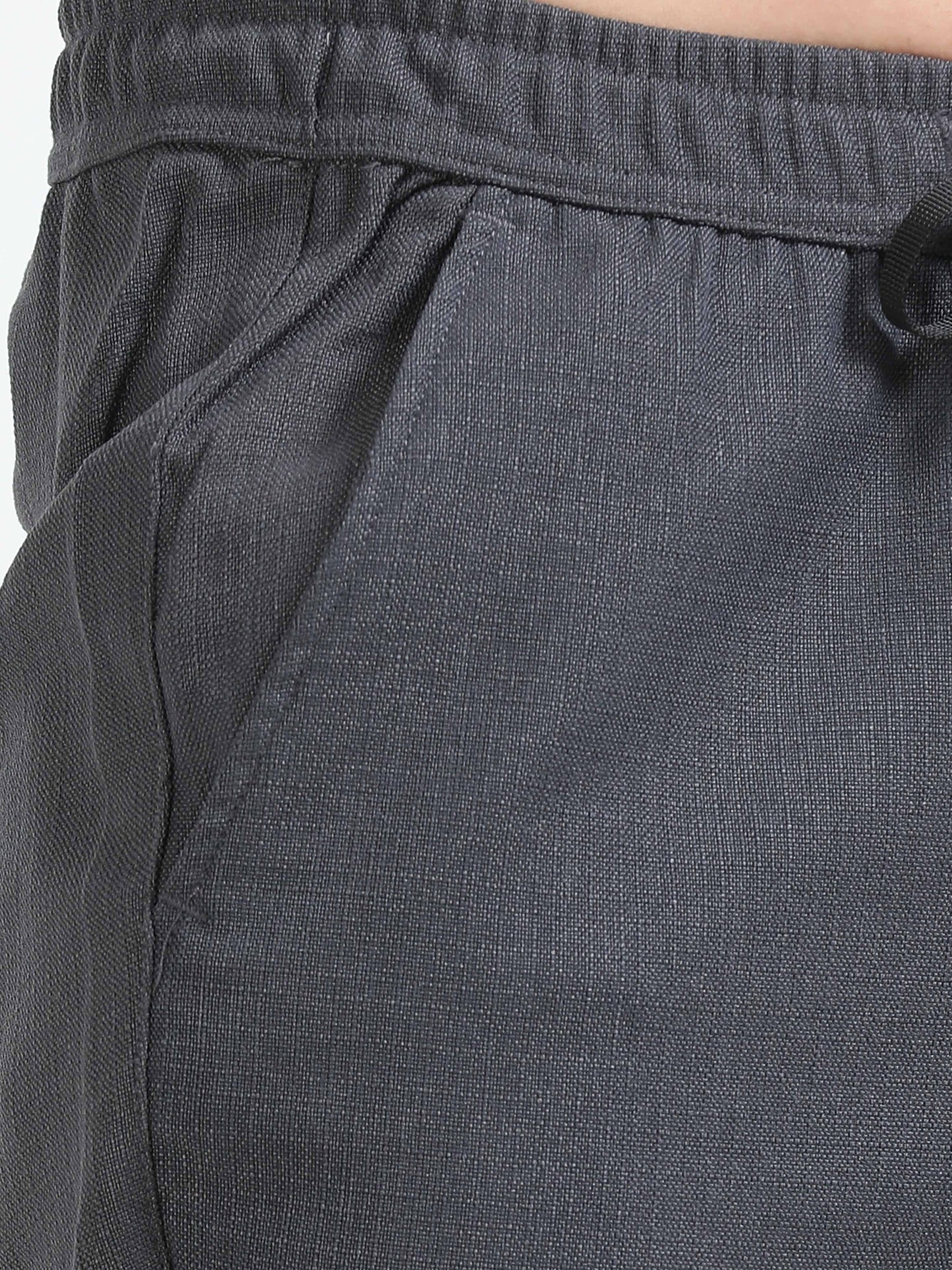 Men Lazy Linen Traveller Trouser-Grey